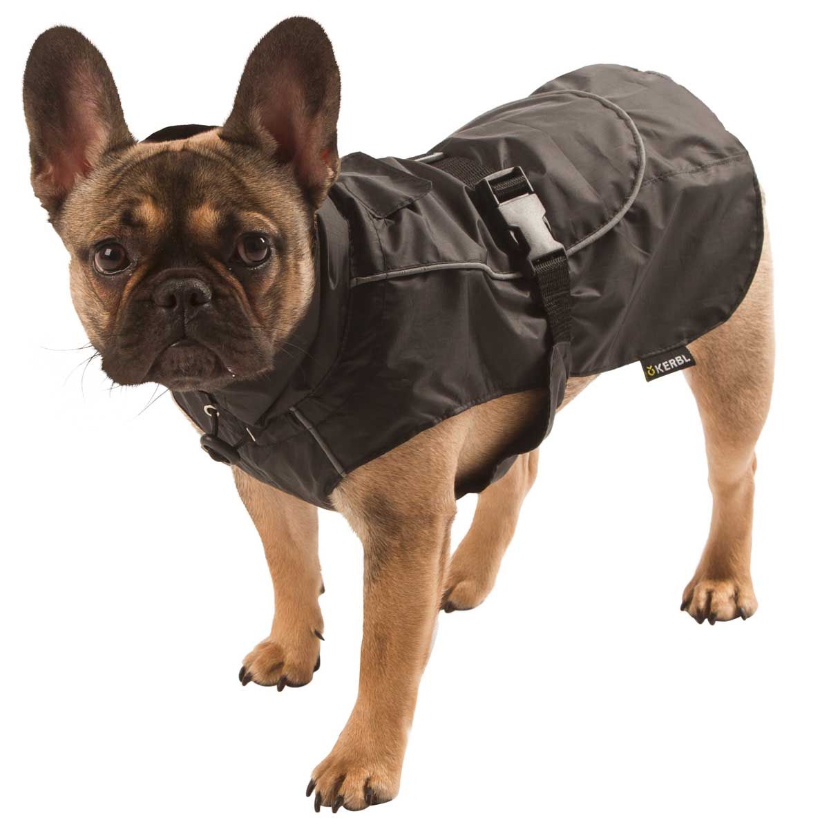 Kerbl Manteau de pluie Forks pour chien, imperméable et coupe-vent, noir L 45cm