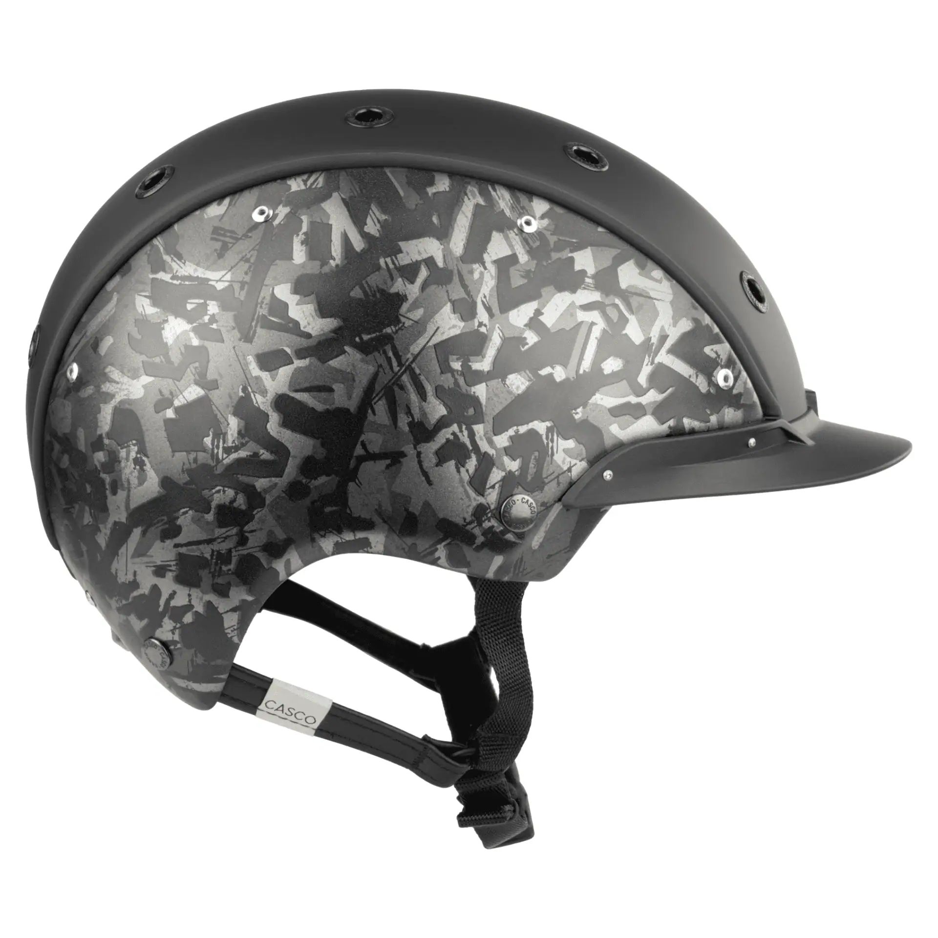Casque d'équitation Casco Champ Precision avec boîte de rangement, forged noir, 52-56