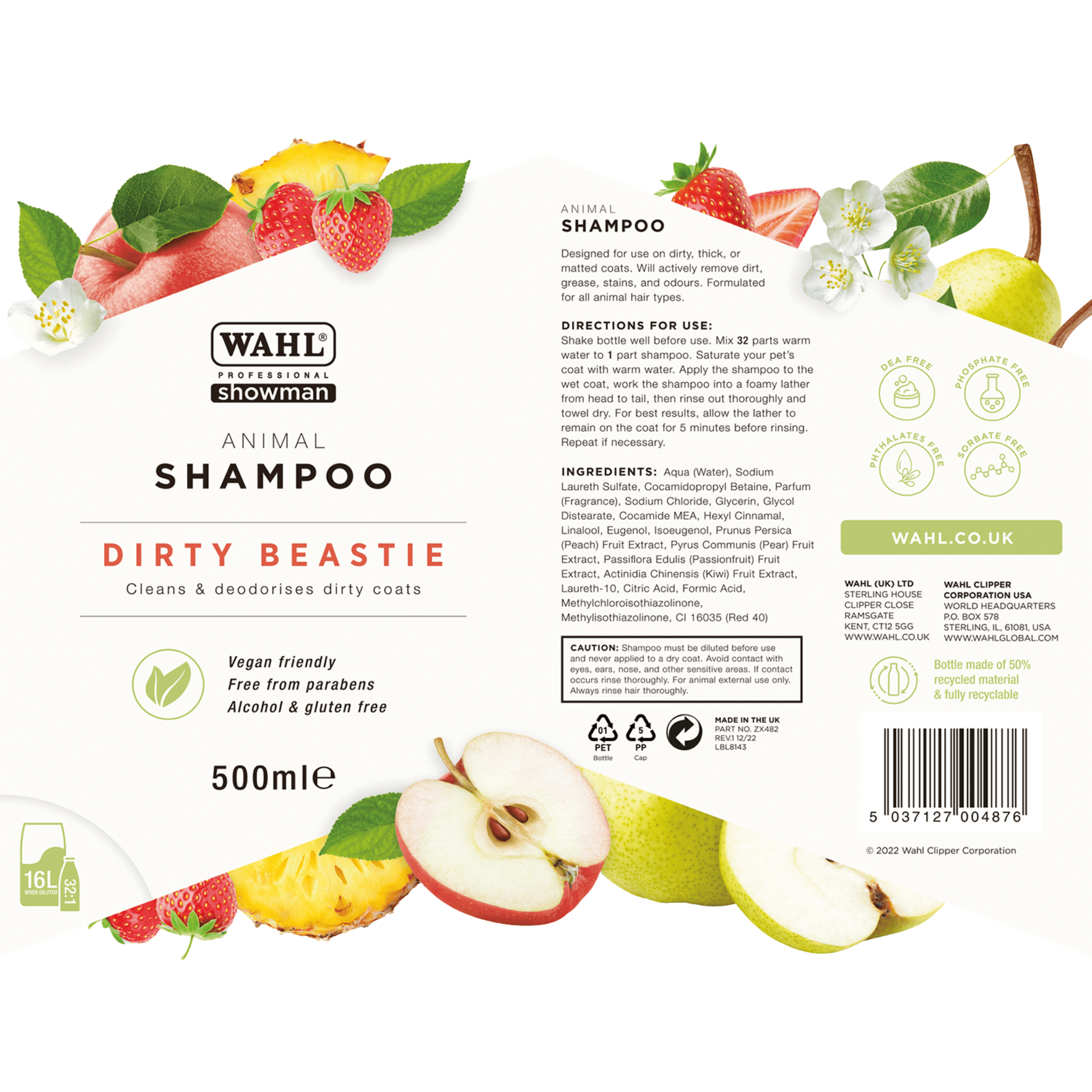 Wahl Dirty Beastie Shampoo concentrato per pelo molto sporco, vista posteriore