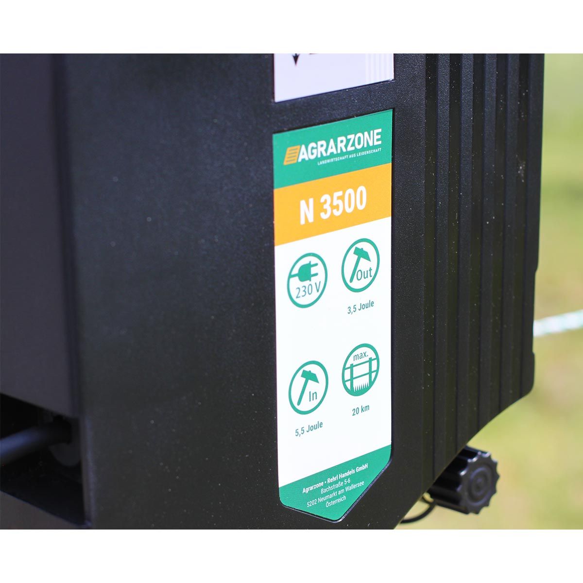 Agrarzone N 3500 generator impulsuri gard electric 230V, 5,5 Joule, etichetă