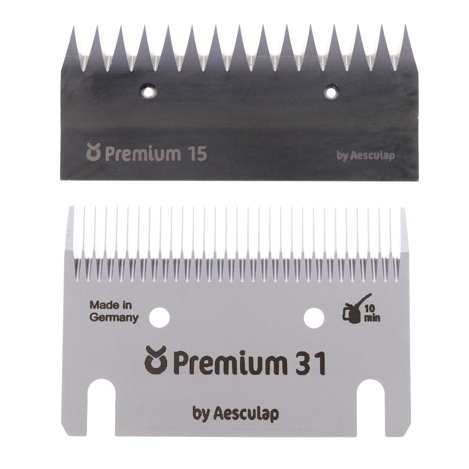 Jeu de lames Premium pour tondeuse PowerCut, FarmClipper & Constanta 31/15 dents