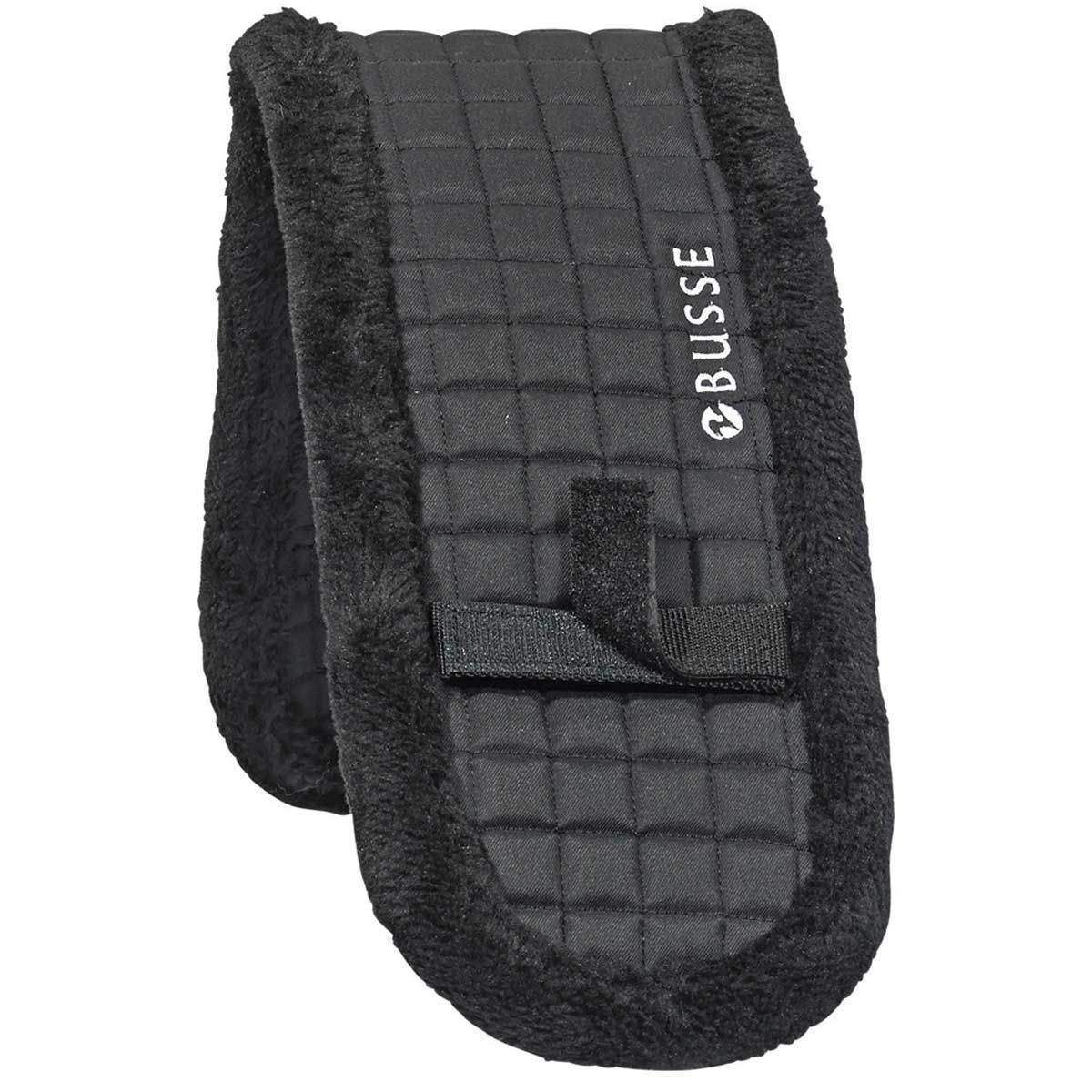 BUSSE Tapis de ceinture en peluche noir 80 x 15 cm
