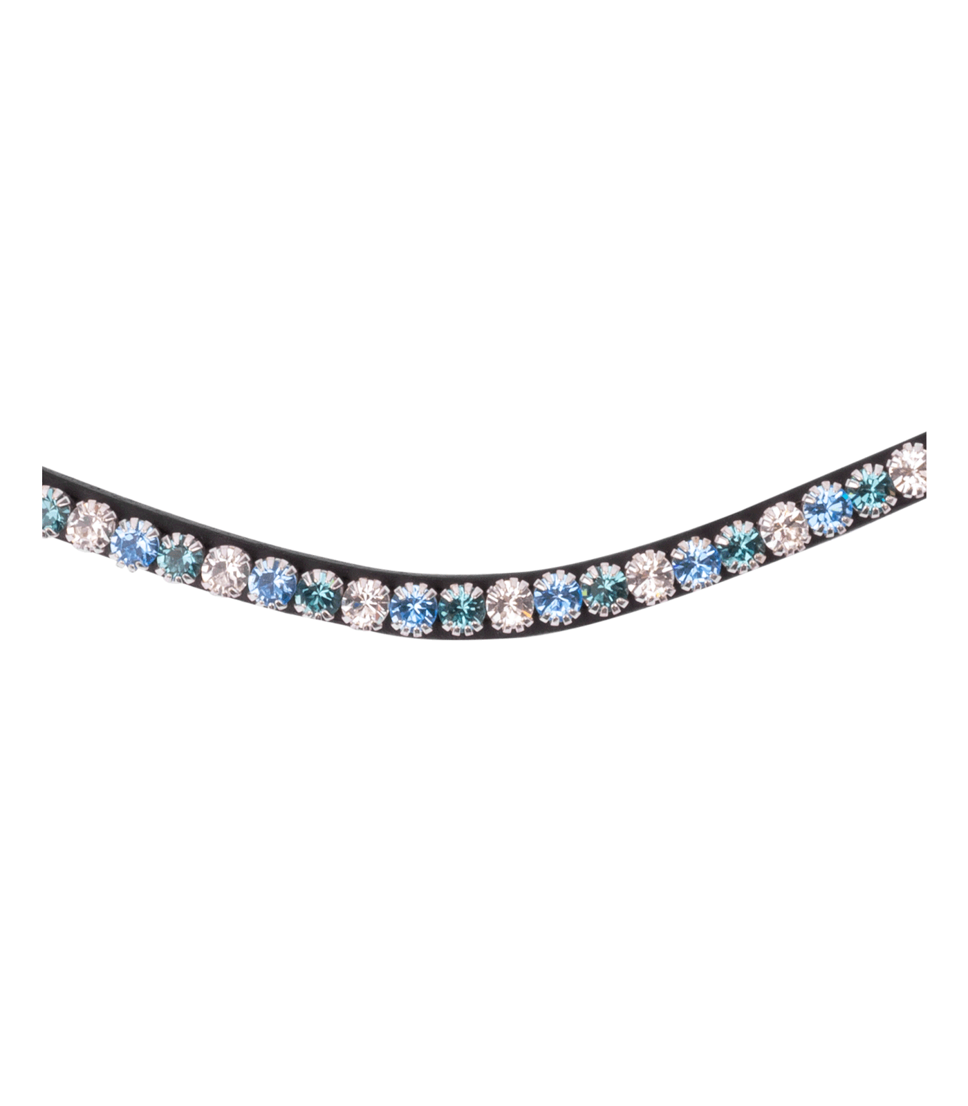 Waldhausen X-Line Glam Horse Browband, Black with Rhinestones, front view