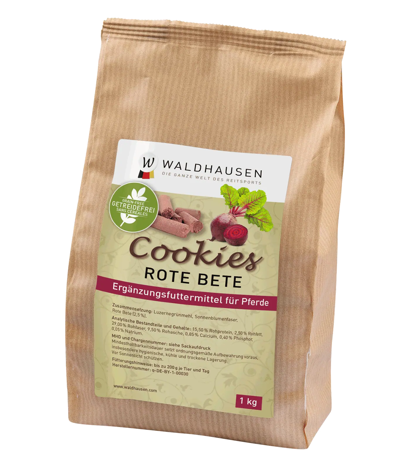 Waldhausen Biscotti Barbabietola Senza Cereali per Cavalli, 1 kg, confezione