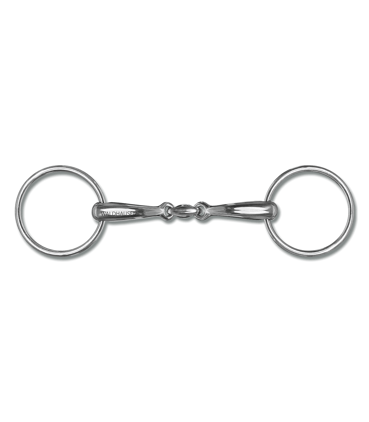 Mors de filet anatomique Waldhausen, double brisure, inox, plein 14,5 cm