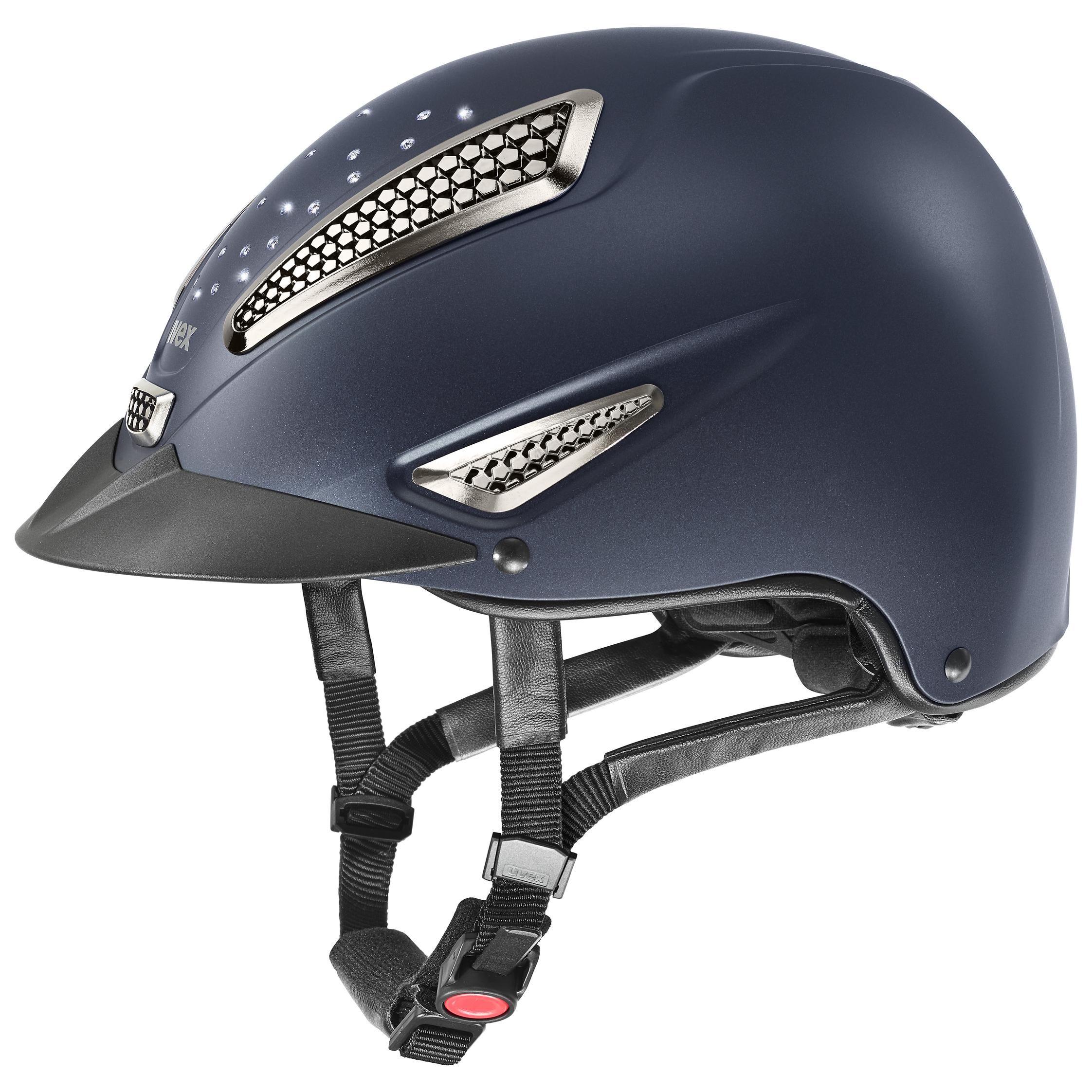 uvex Reithelm perfexxion III grace mat, mit Swarovski Kristallen, 52-55, navy mat