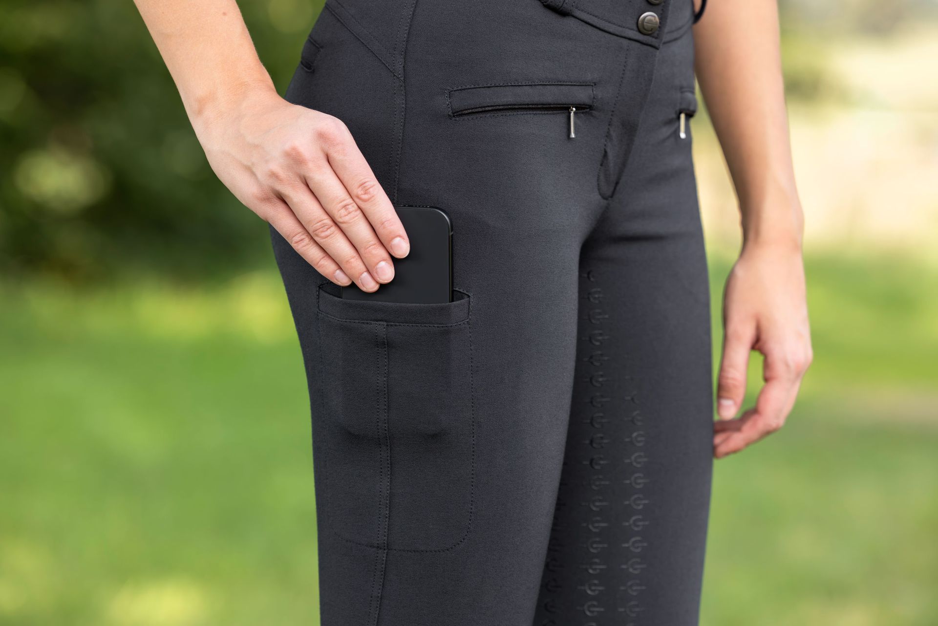 Pantalon d'équitation Femme Covalliero Signature, coton, détail, poche
