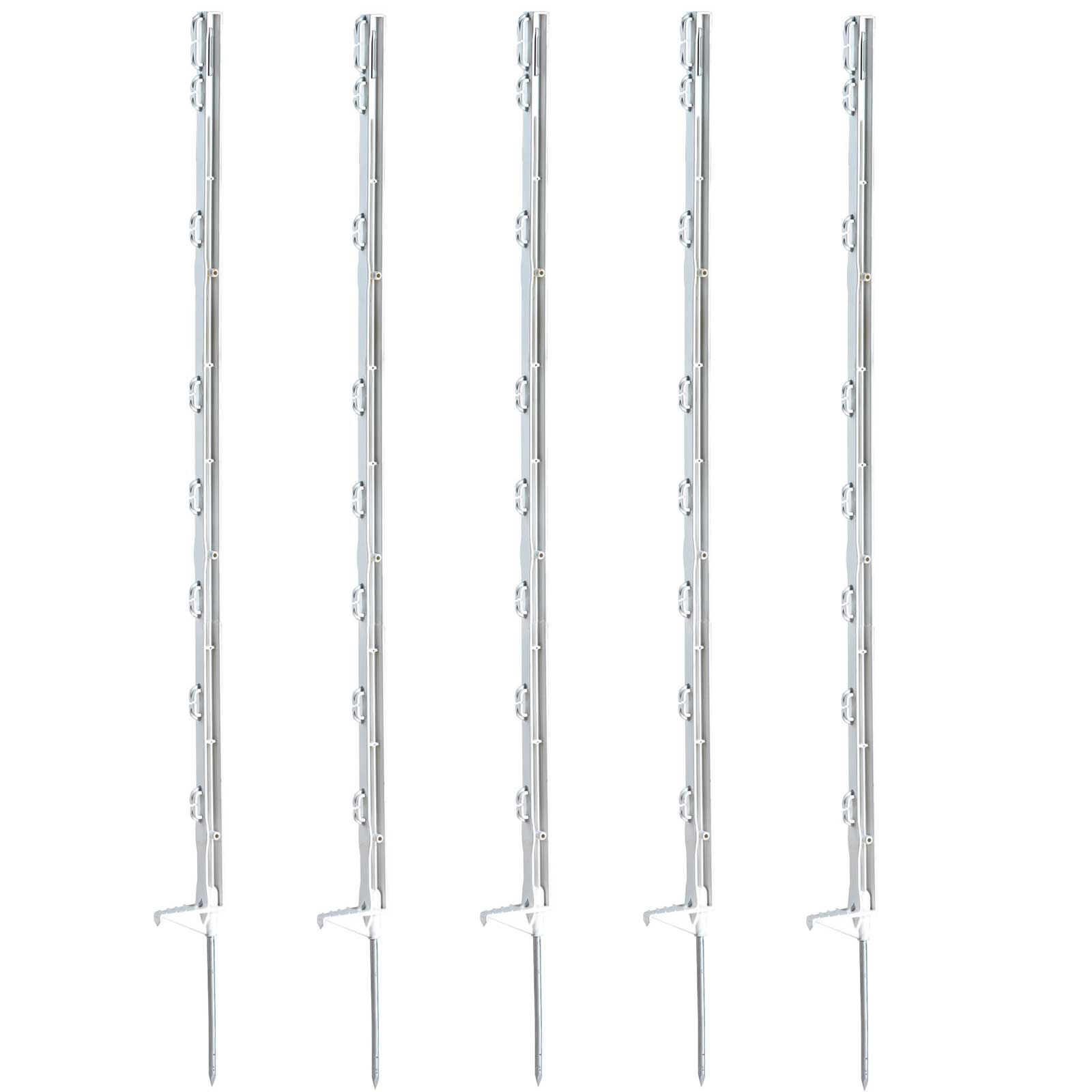 Piquet plastique Agrarzone 105 cm, marche pied unique, blanc, pack de 20, kit, piquet