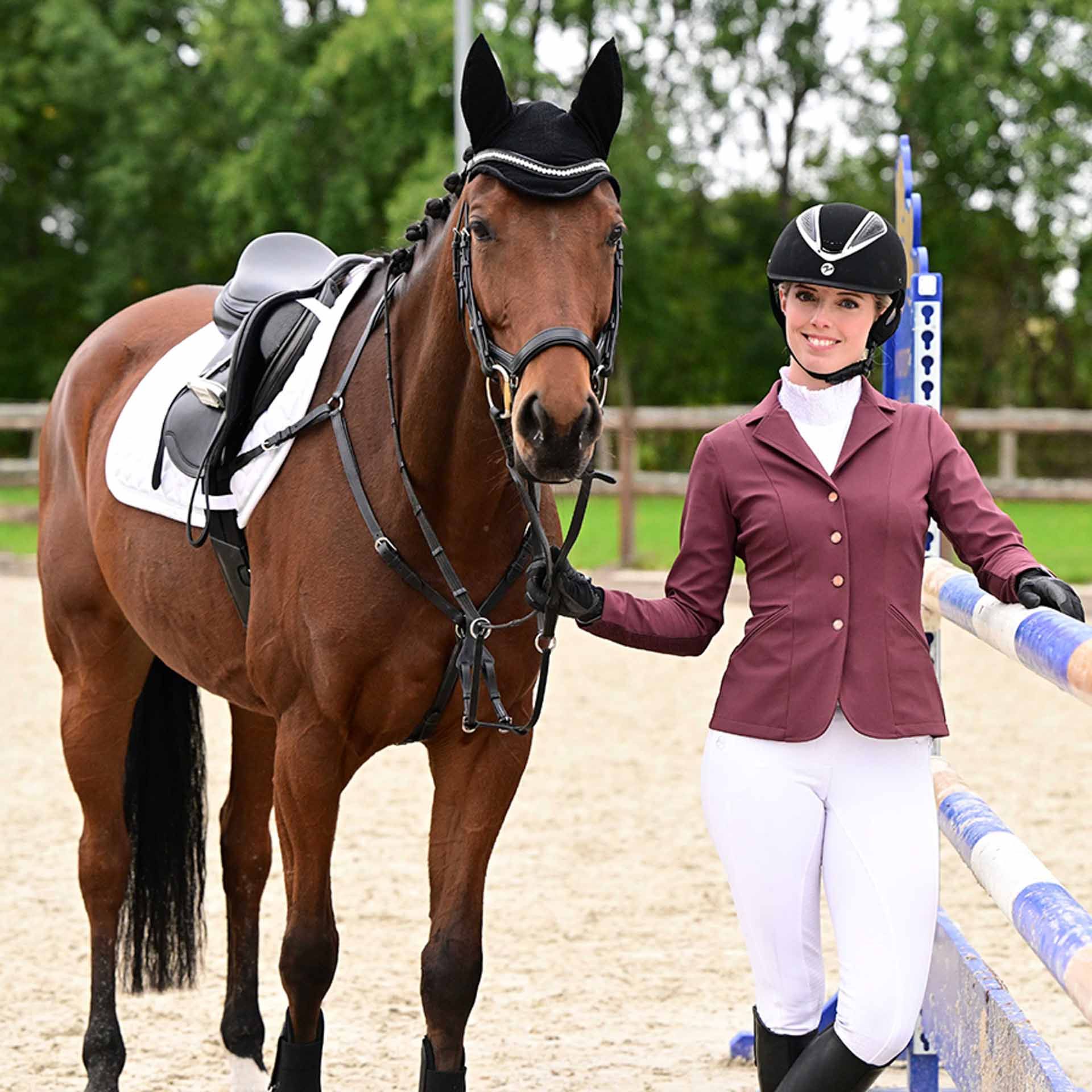 Veste de concours BUSSE FLORENZ, légère avec inserts mesh, bordeaux 34