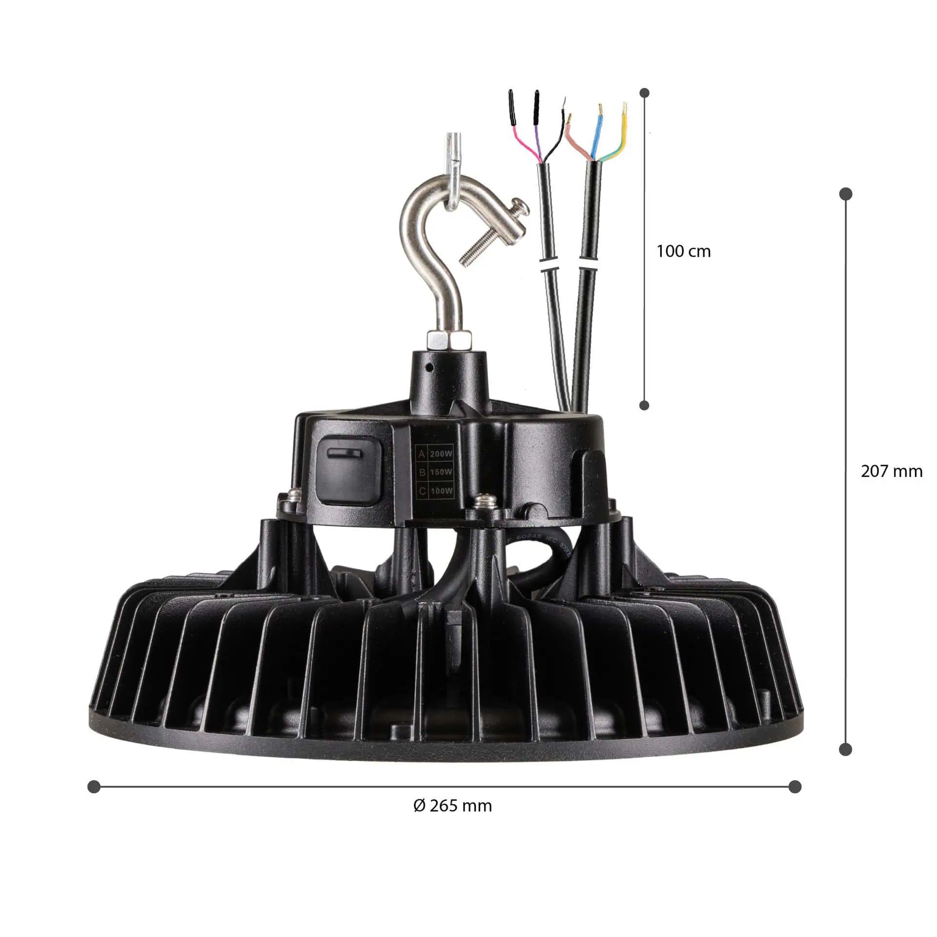 Göbel LED High Bay csarnokvilágító, méretrajz
