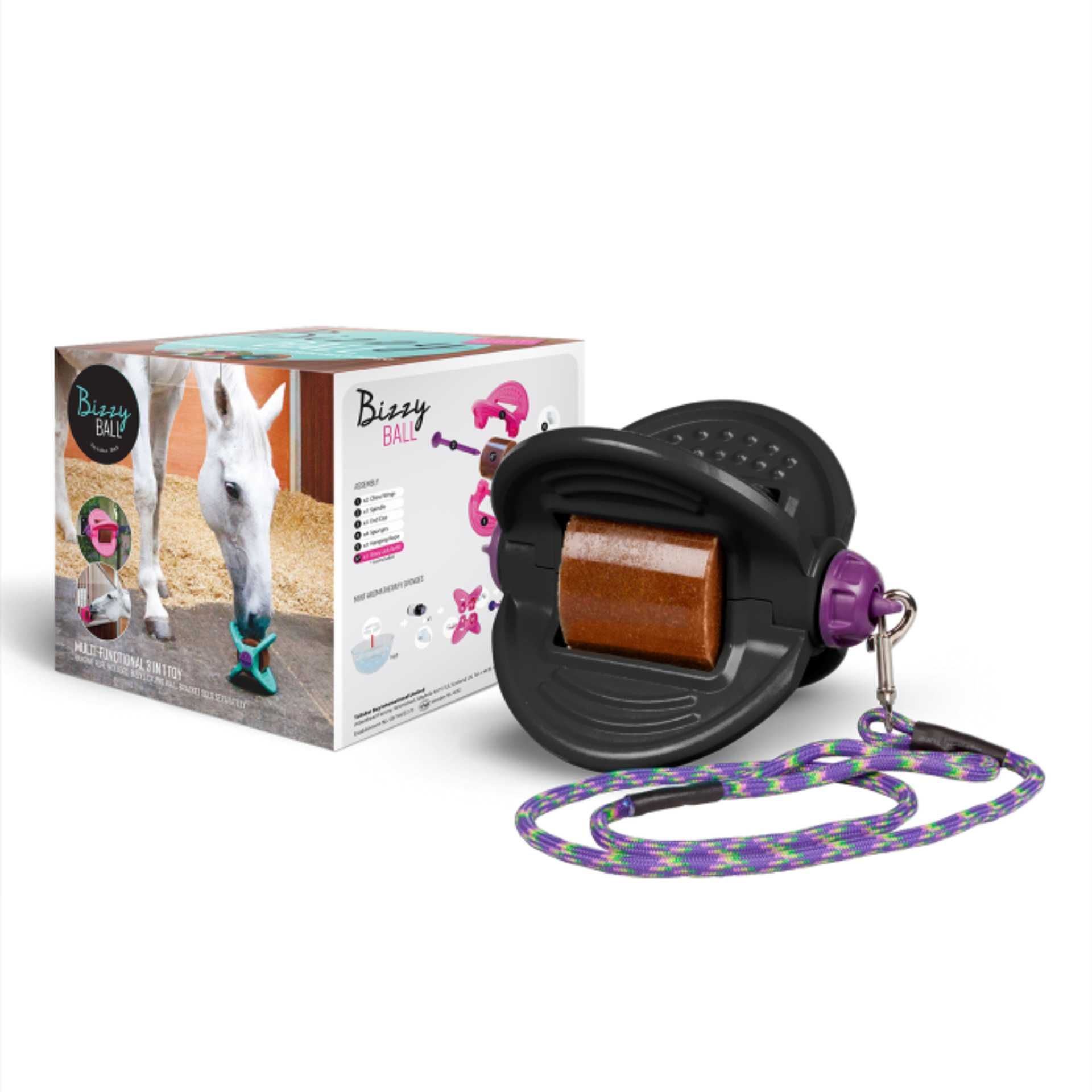 Bizzy Horse Bizzy Ball, Leckstein-Spielzeug für Pferde mit Pfefferminzduft, Verpackung