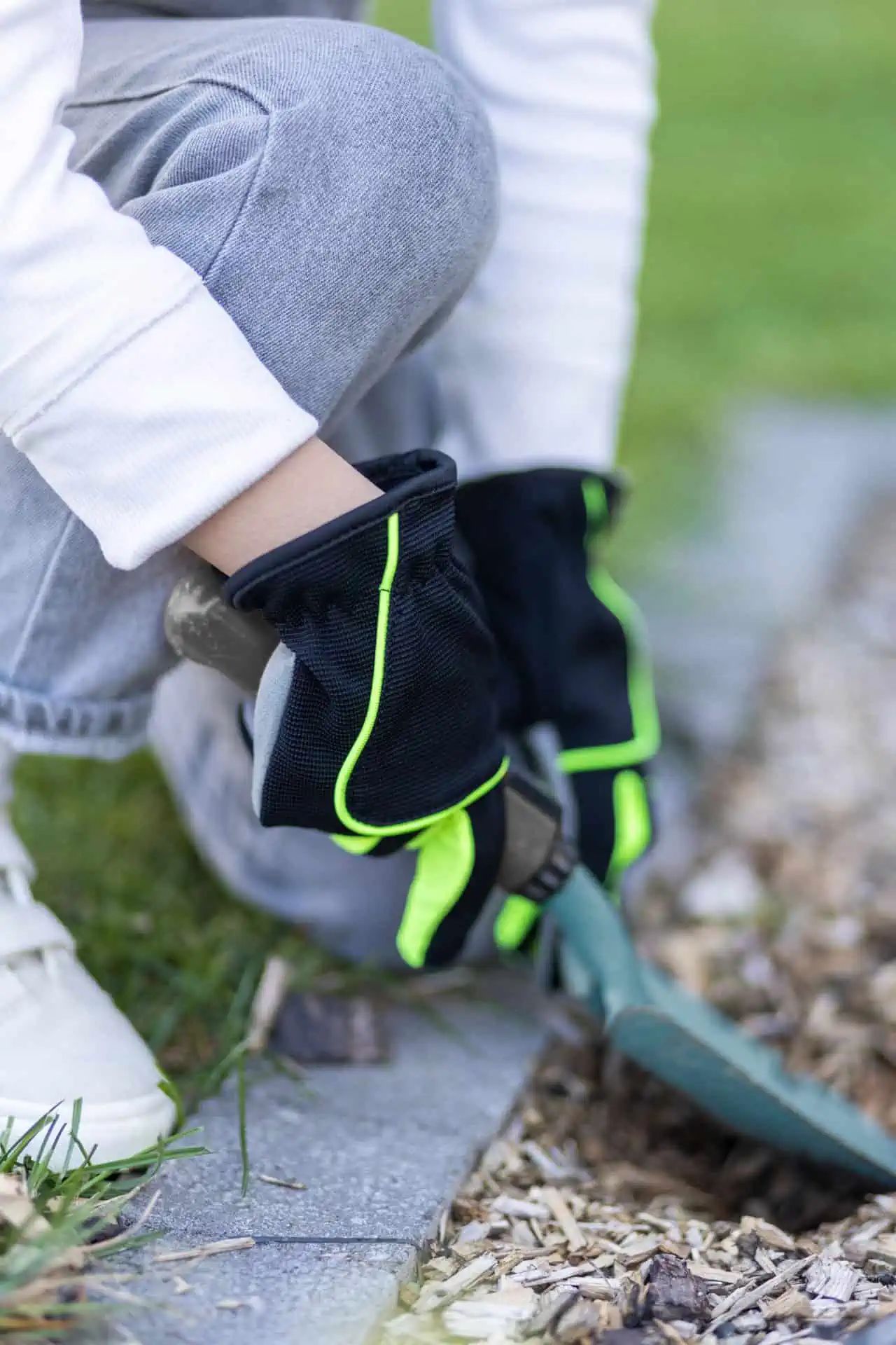 Kerbl Gants pour enfants Joy 8-11 ans manchette ouverte, noir-néon
