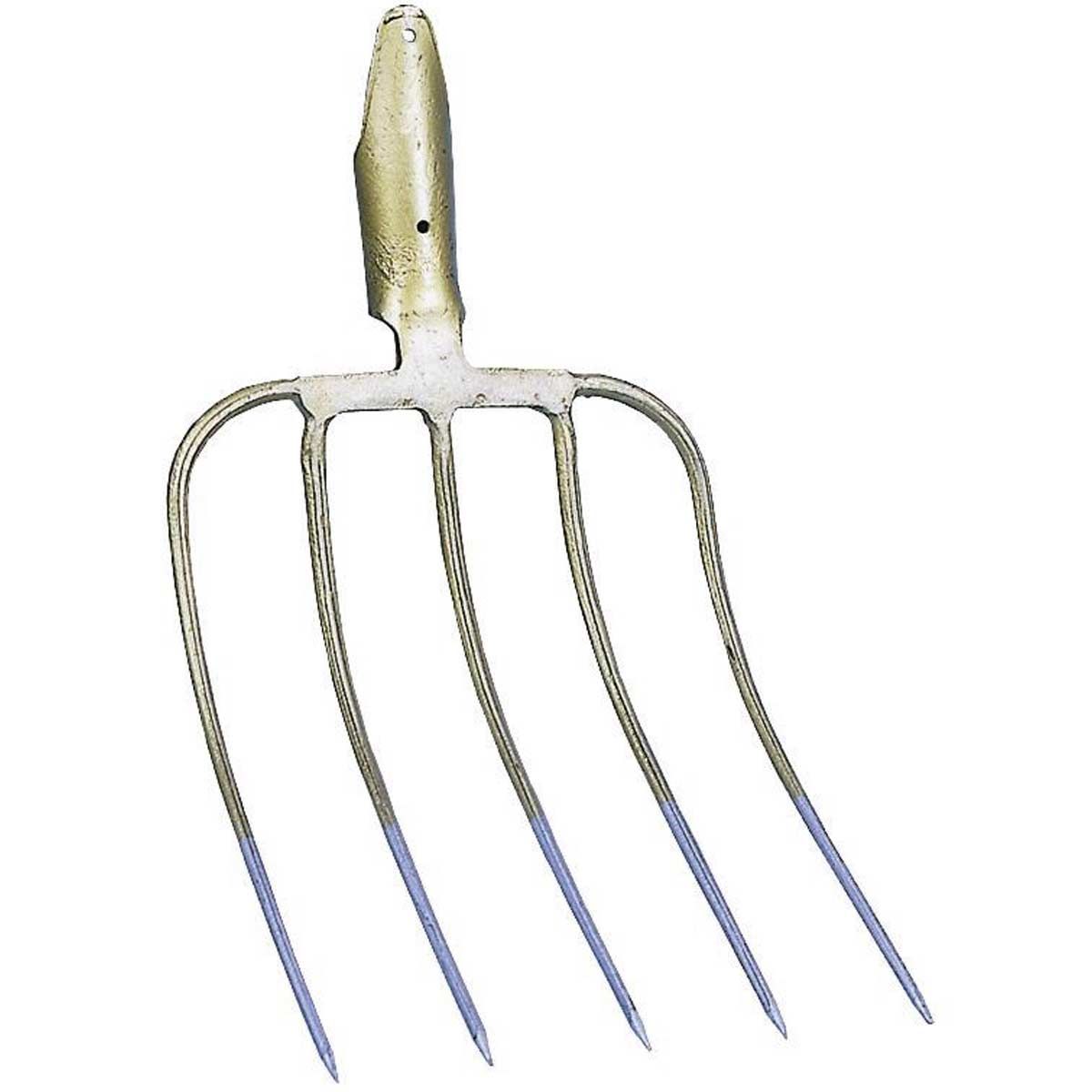 Forca per letame a 5 denti in acciaio senza manico 31 x 24 cm