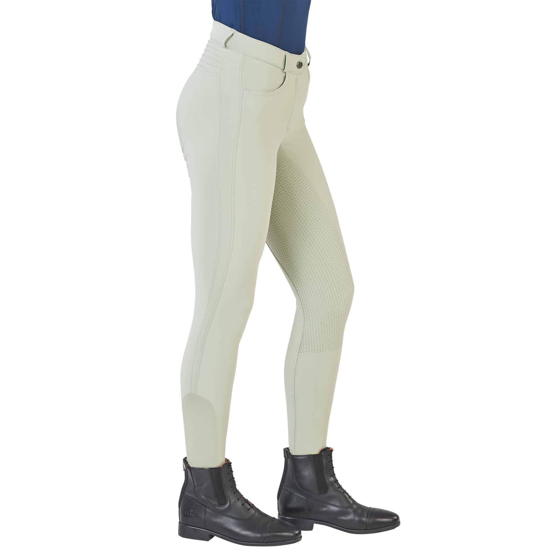 Pantalon d'équitation BUSSE MADEIRA II, grip intégral pour femmes, 76 vert fumé
