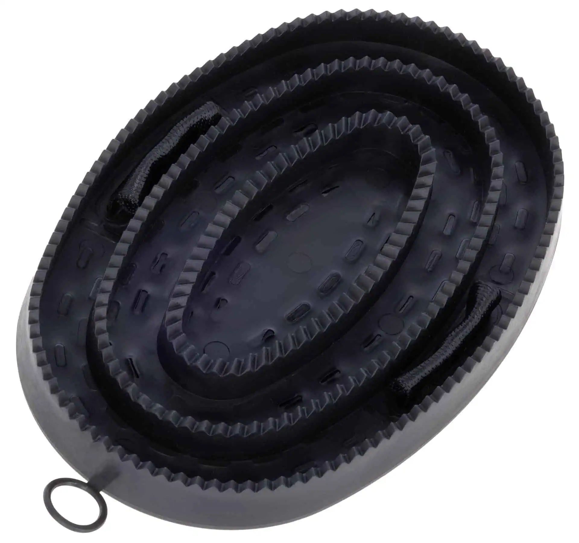 Covalliero Curry Comb Deluxe with Faux Leather Grip for Horses, rear view