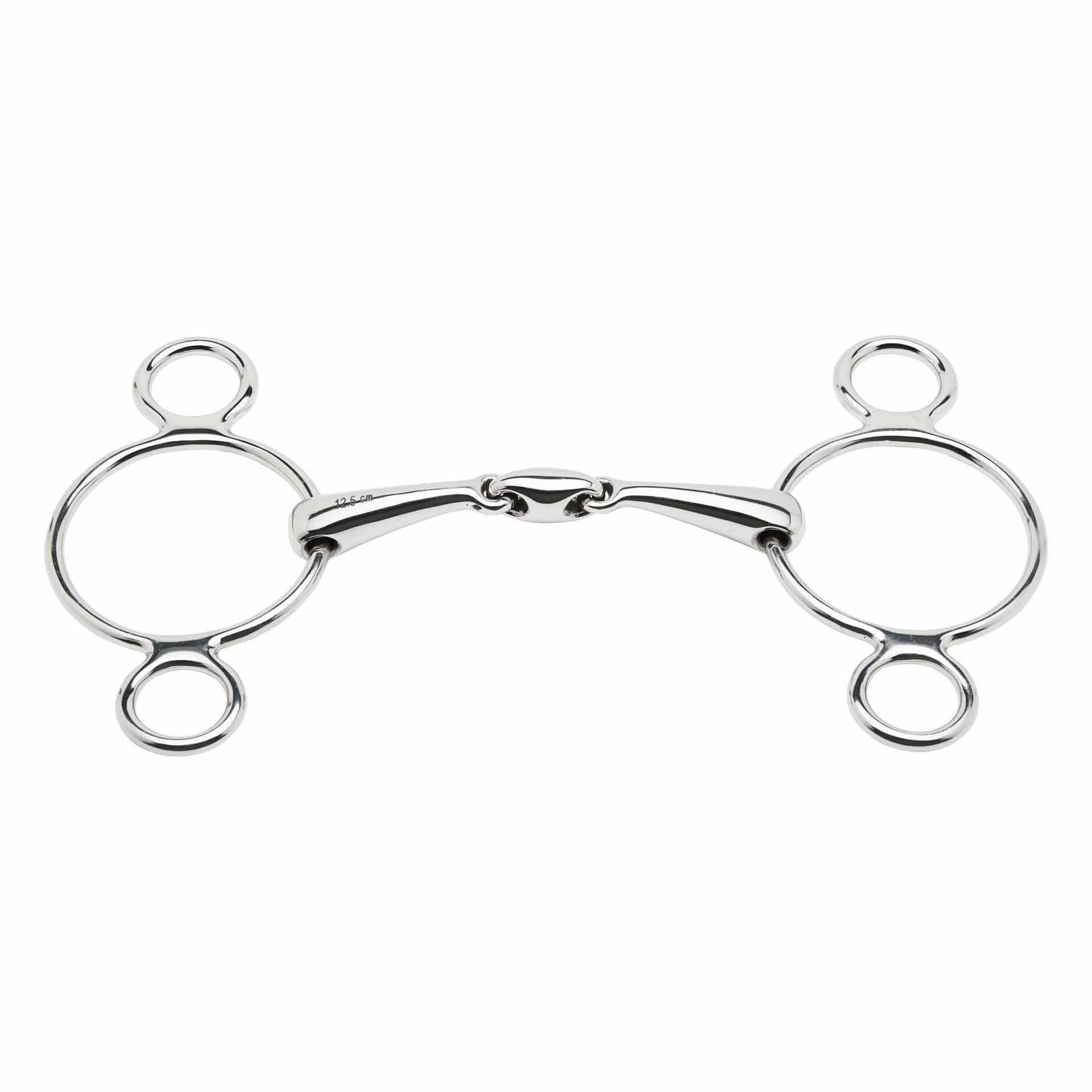 BUSSE 3-Ring-Wassertrense Edelstahl, 16 mm, doppelt gebrochen, Vorderansicht