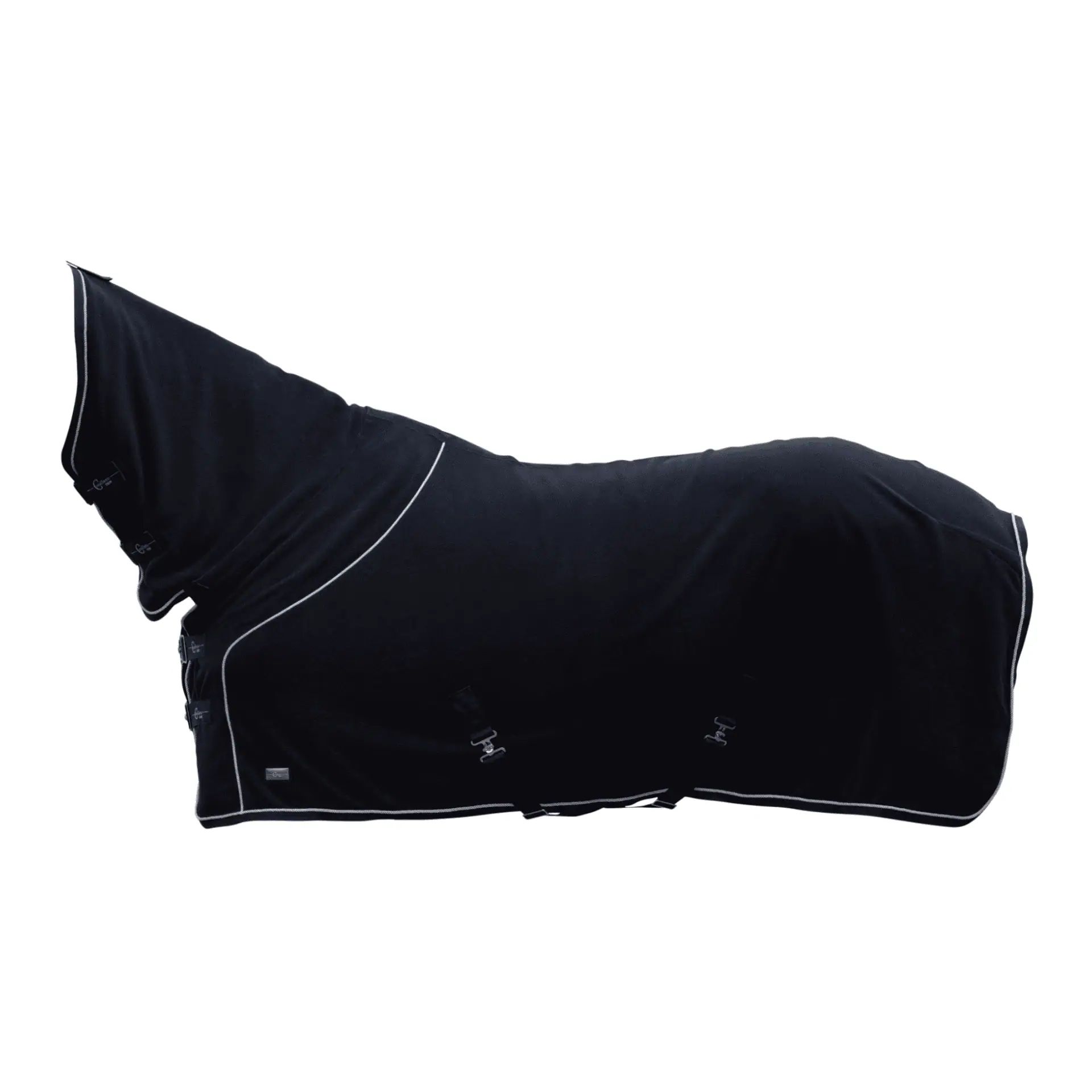 Couverture polaire CovallieroTherm avec couvre-cou noir