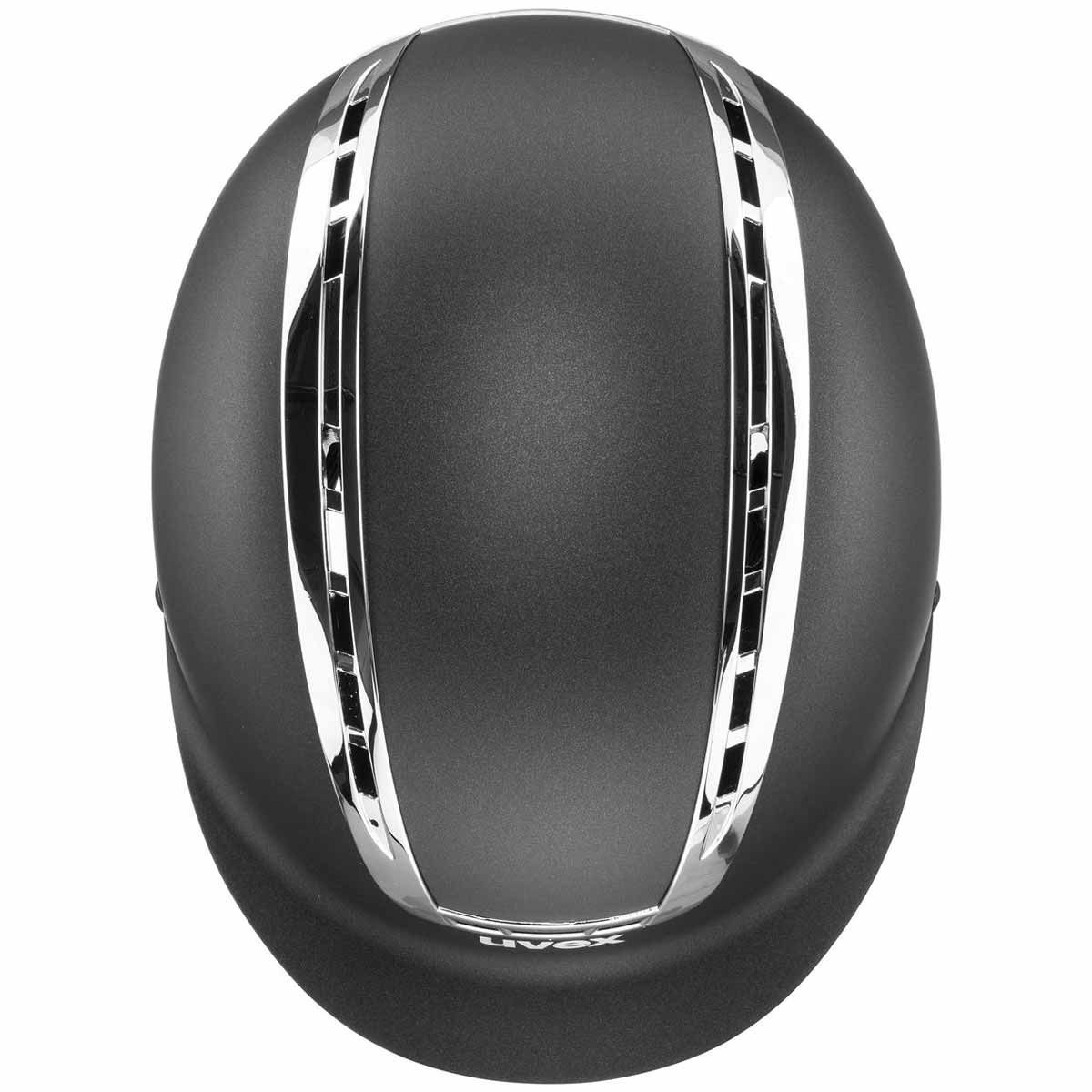 uvex Ridhjälm suxxeed chrome, elegant hjälm med kromram, vy ovanifrån