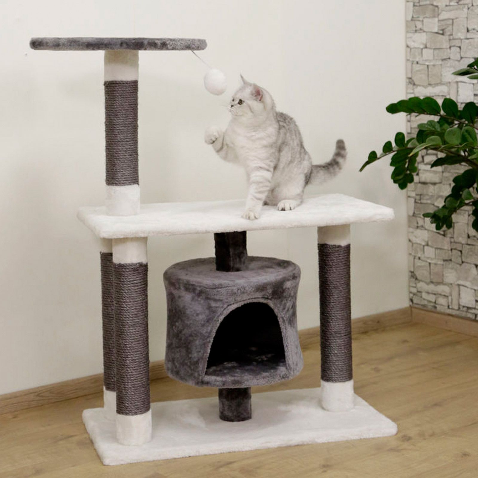 Kerbl Arbre à chat Jade Darklight pour chatons et petits chats, en utilisation