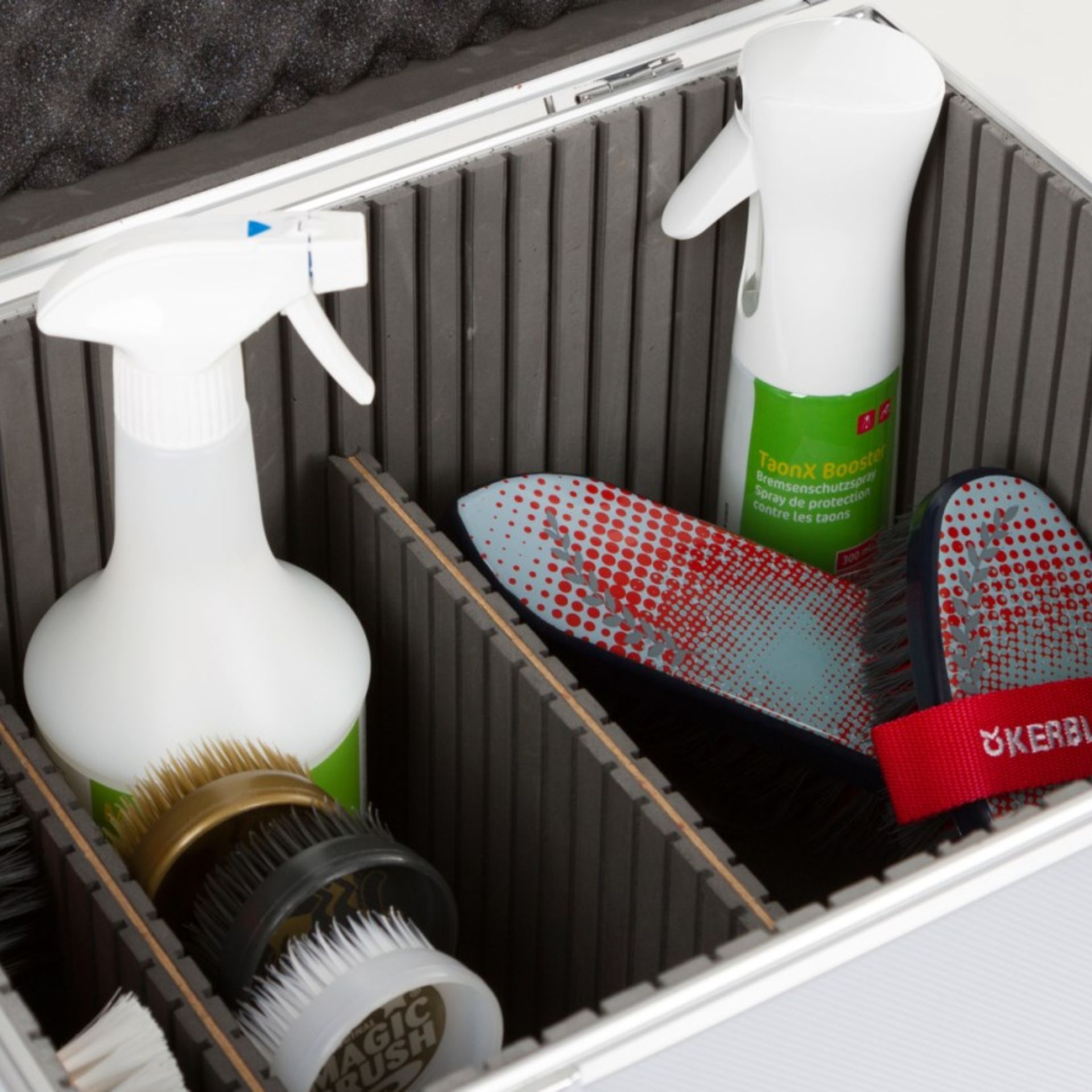 spray bottle, cleaning spray, brush, shoe care, kit
