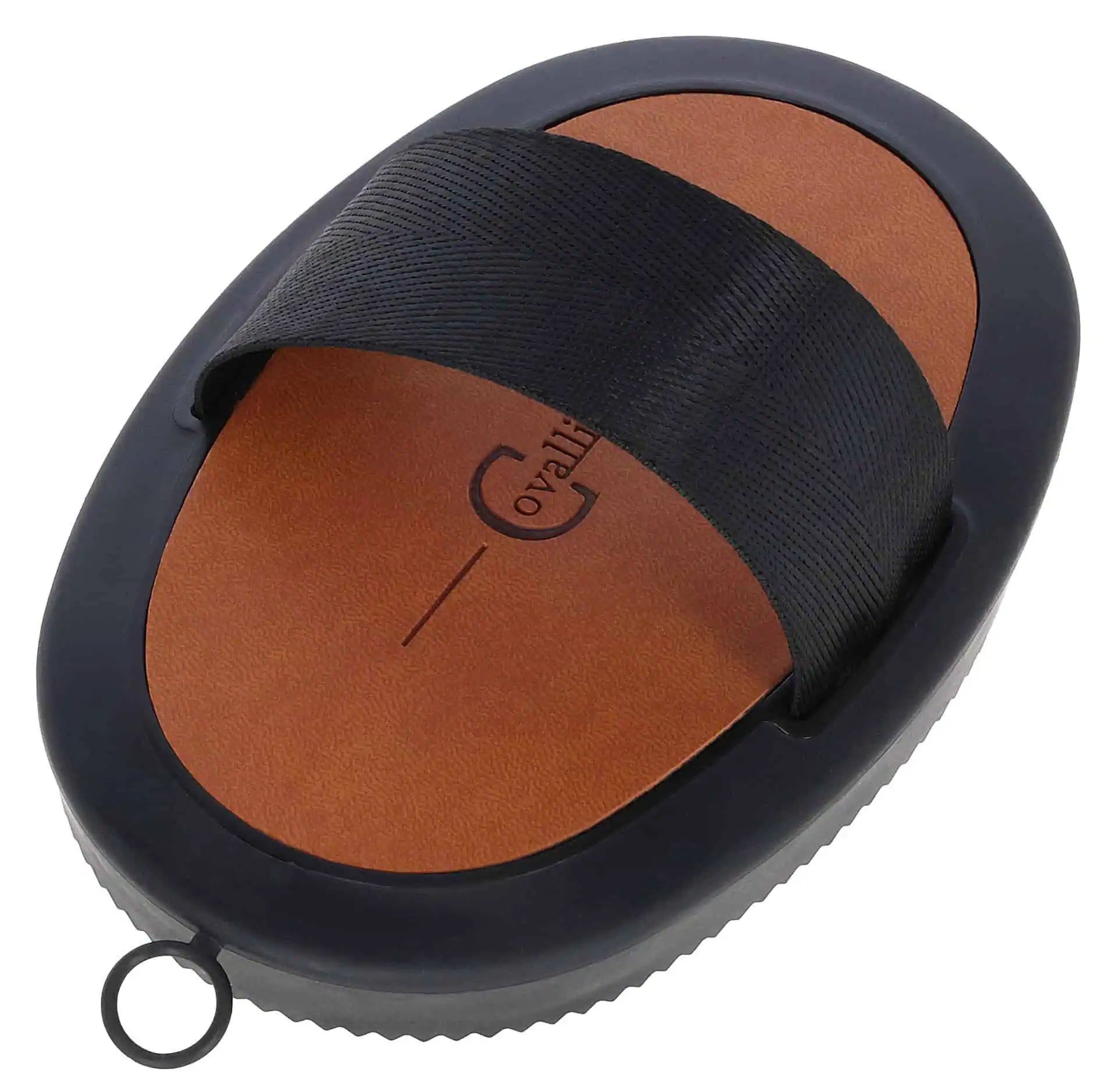 Étrille Covalliero Deluxe avec poignée en cuir synthétique