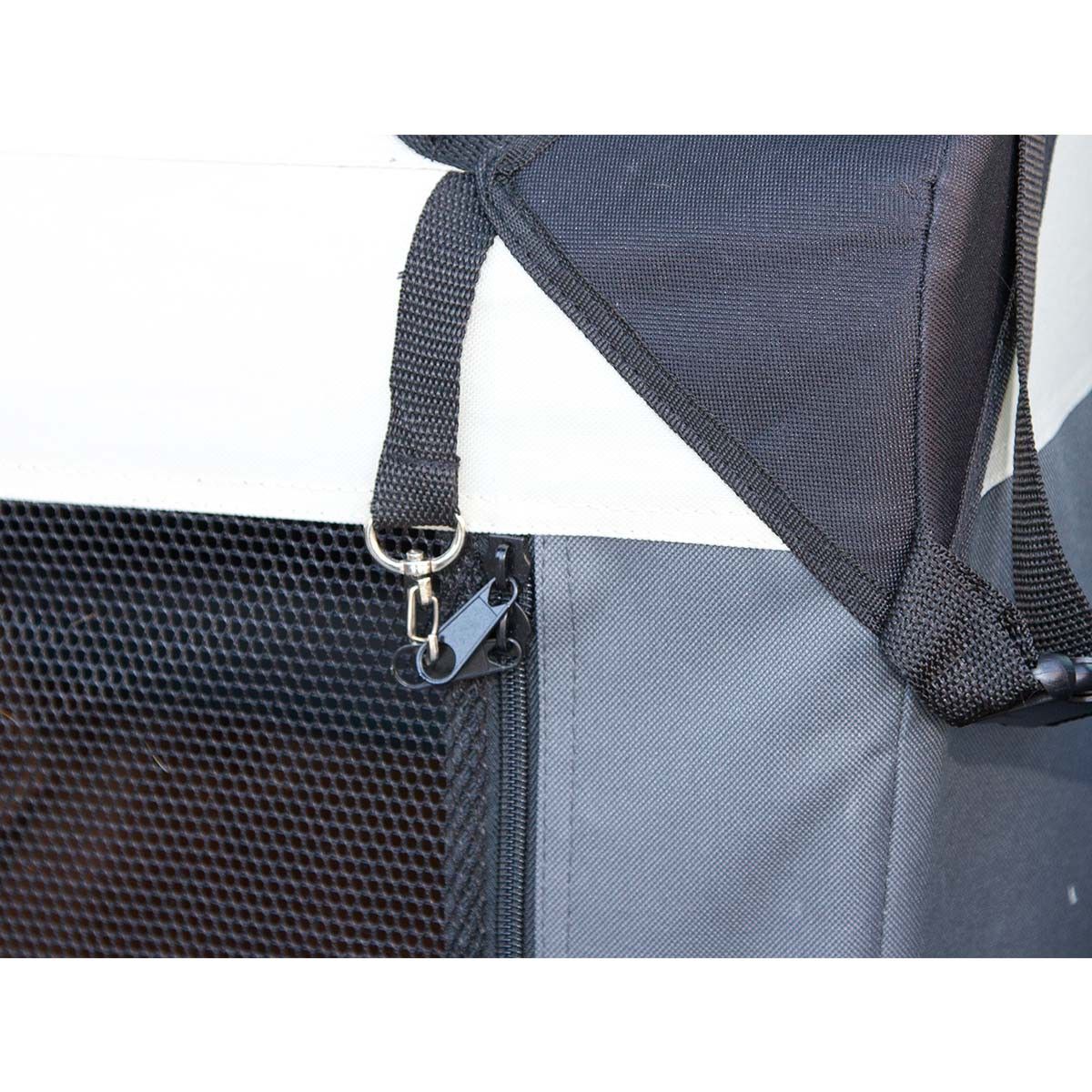 Kerbl Cage de transport pliable JOURNEY, cadre aluminium, gris/beige, 91 cm