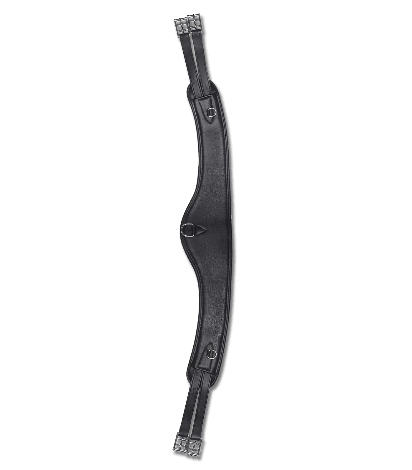 Sangle en Cuir Waldhausen Contour, Sangle Courbée pour Chevaux, Noire, 125 cm