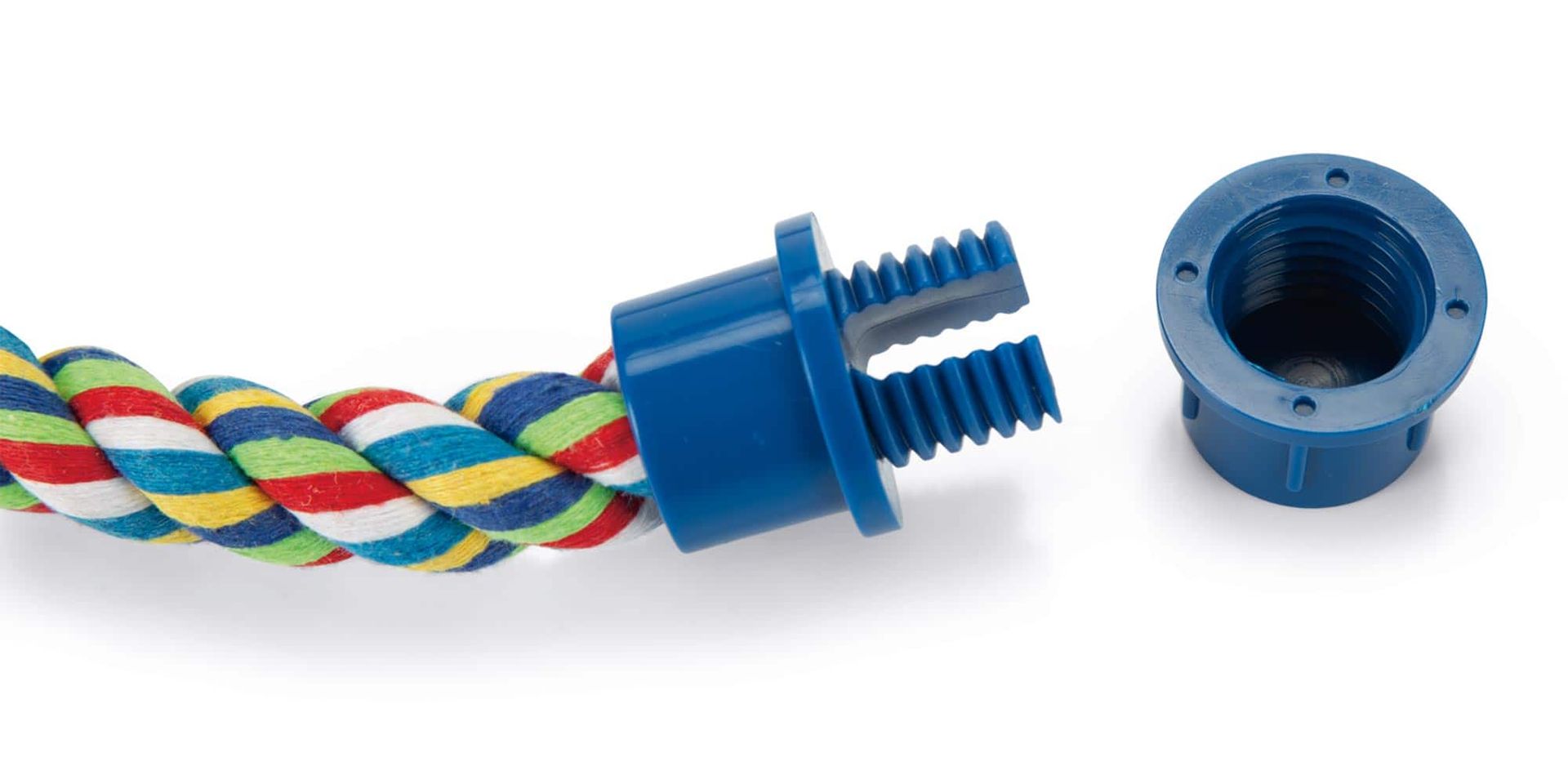 Karlie Bird Bar Cotton Twister Perch, Bendable Bird Perch, detail view, closure