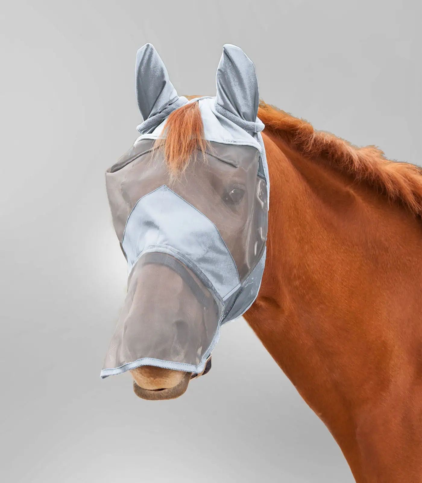 Waldhausen Masque Anti-Mouches Premium avec Protection Oreilles et Nez, noir, gris argent, COB
