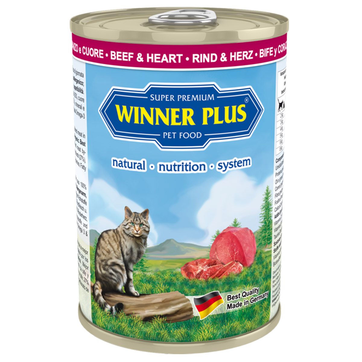 Winner Plus Super Premium pâté pour chat Bœuf & Coeur 12 x 395 gr