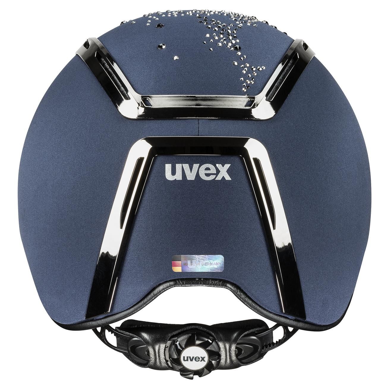 Casque d'équitation uvex exxeed diamond avec cristaux Swarovski, Hardshell, vue arrière