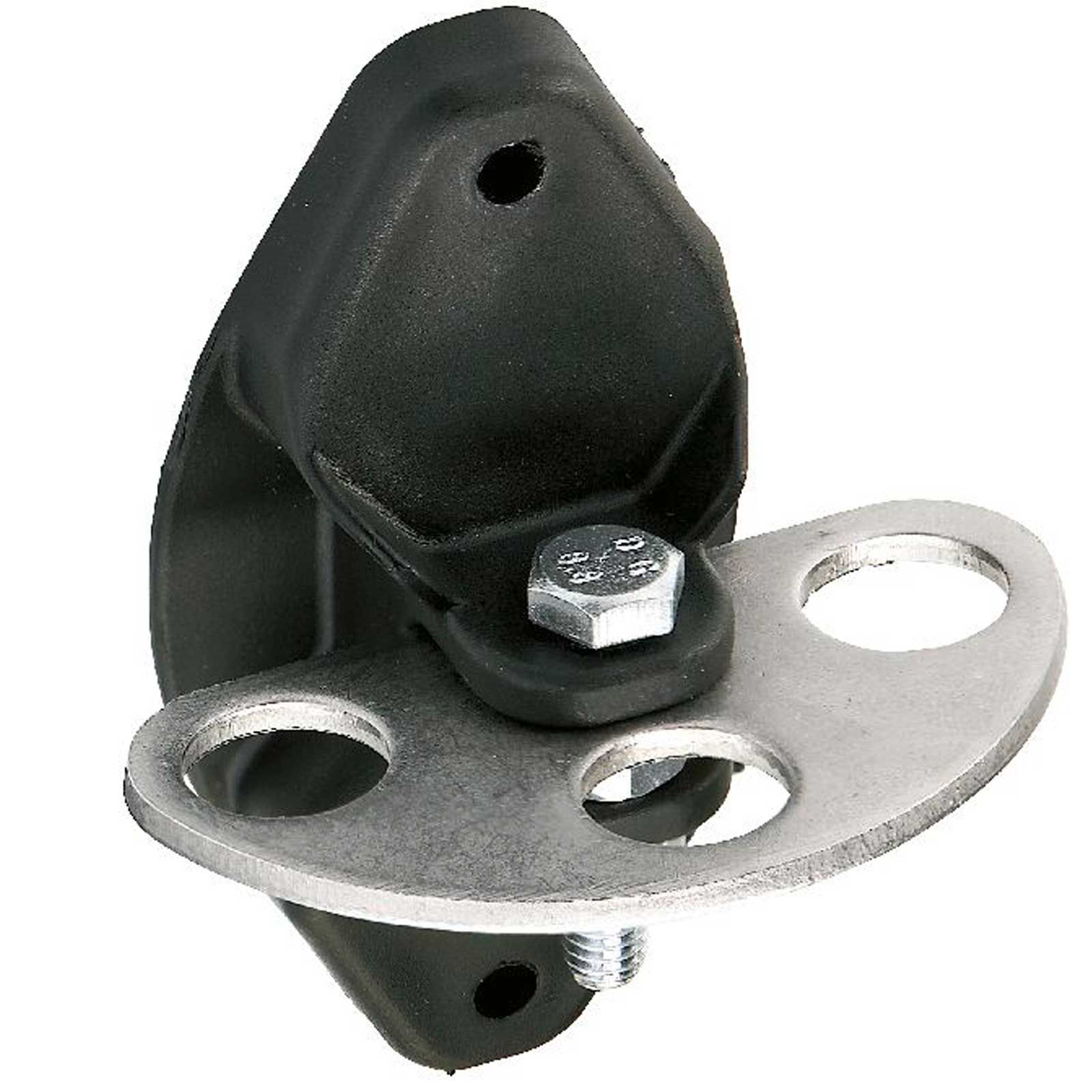 2x AKO Isolator för grindhandtag + 2x anslutningsplatta i rostfritt stål VARIO svart