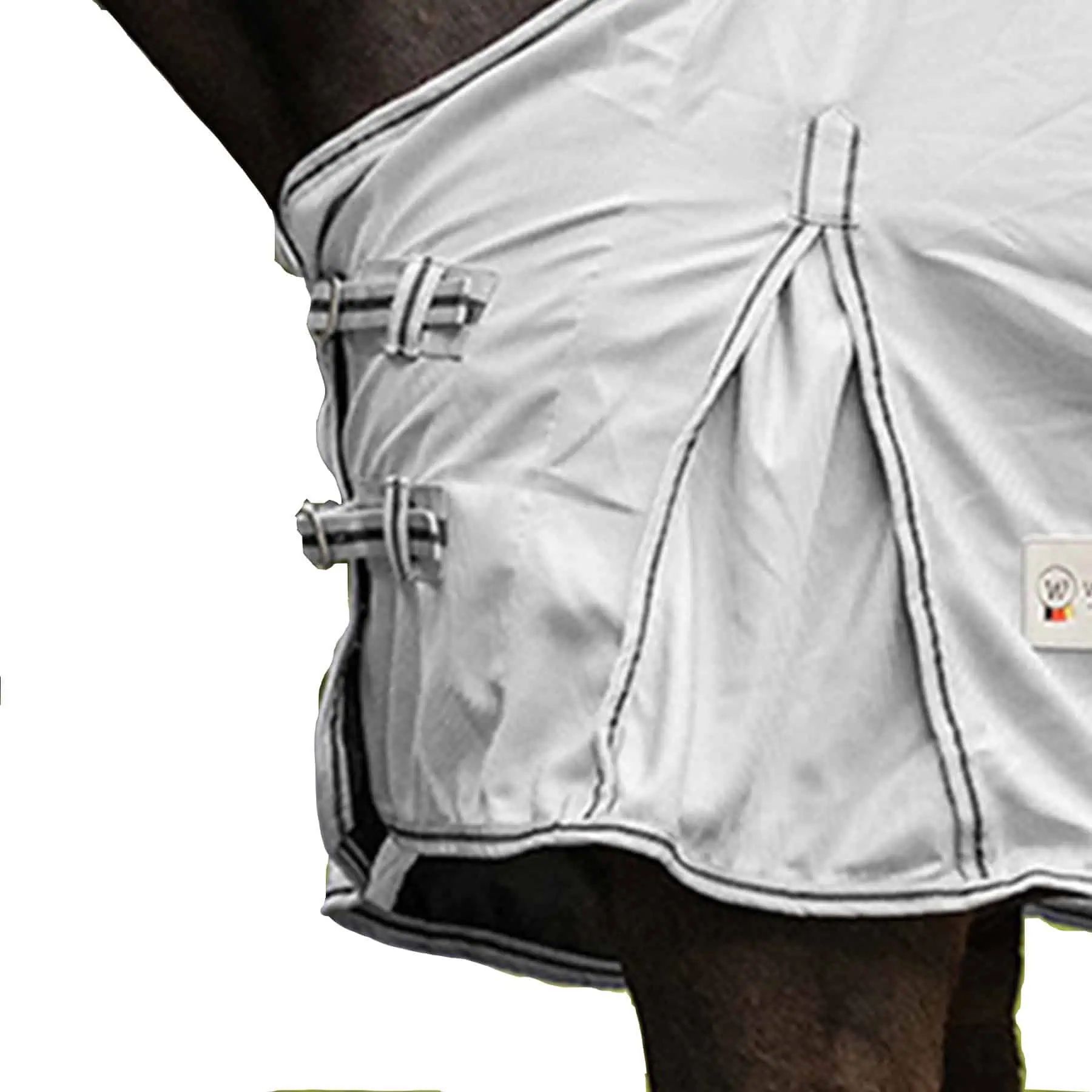 Couverture anti-mouches Waldhausen PROTECT avec sangle ventrale, gris argent/gris, 165 cm