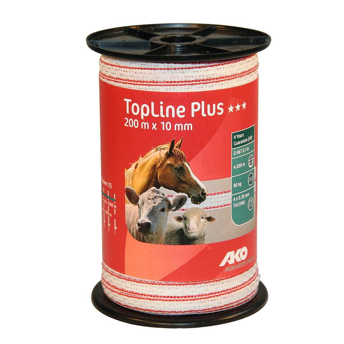Ako Weidezaunband TopLine Plus 0.30 TriCOND, weiß-rot