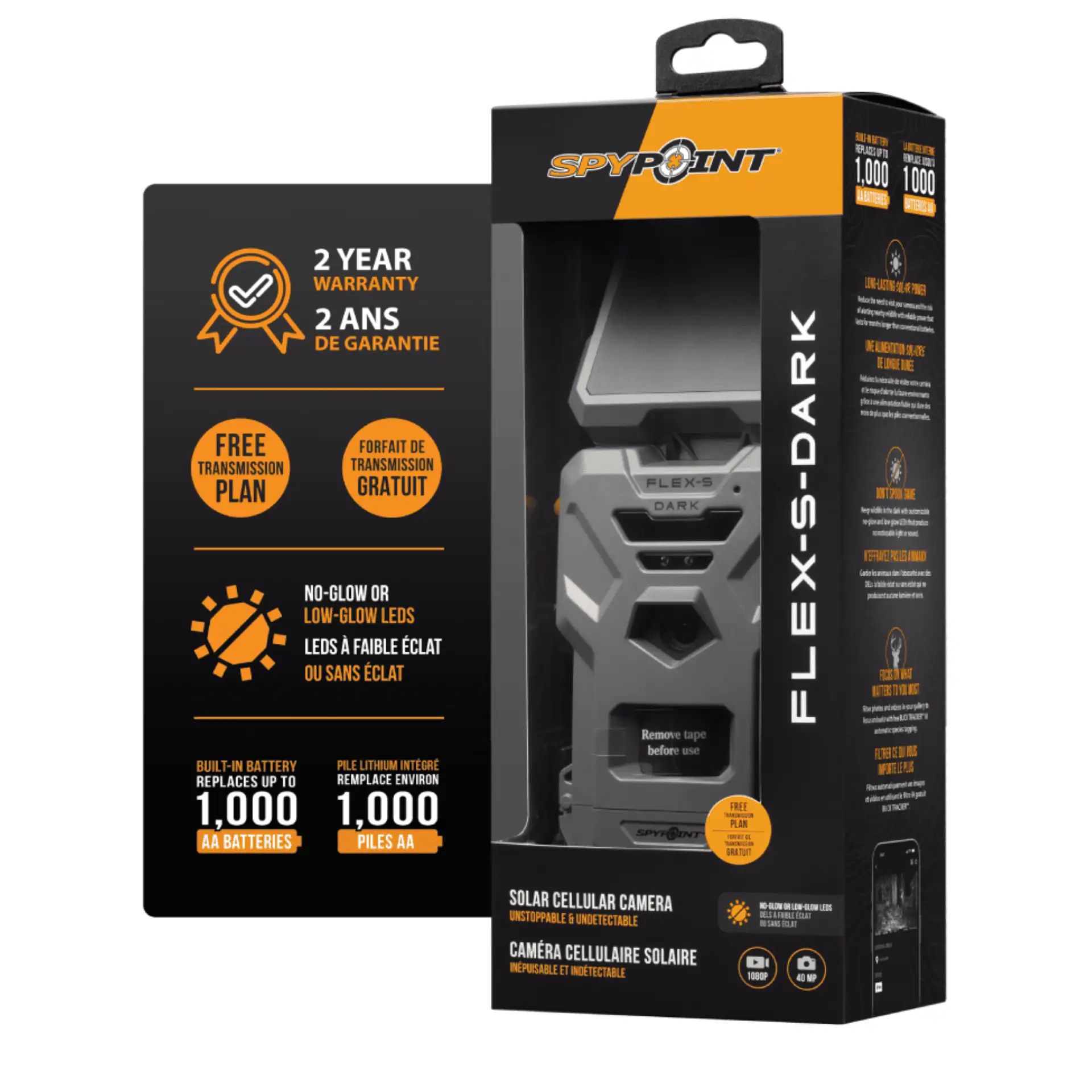 SPYPOINT Wildkamera FLEX-S-DARK, Mobilfunk mit Solarpanel, Verpackung