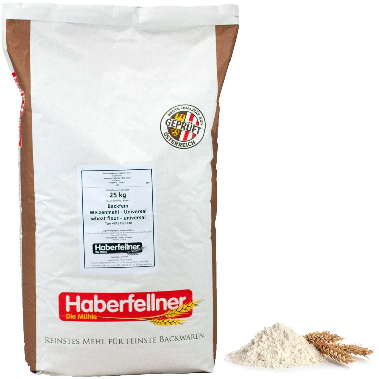 Farina di grano tenero tipo 00 Haberfellner universale, AT W480 / DE 405