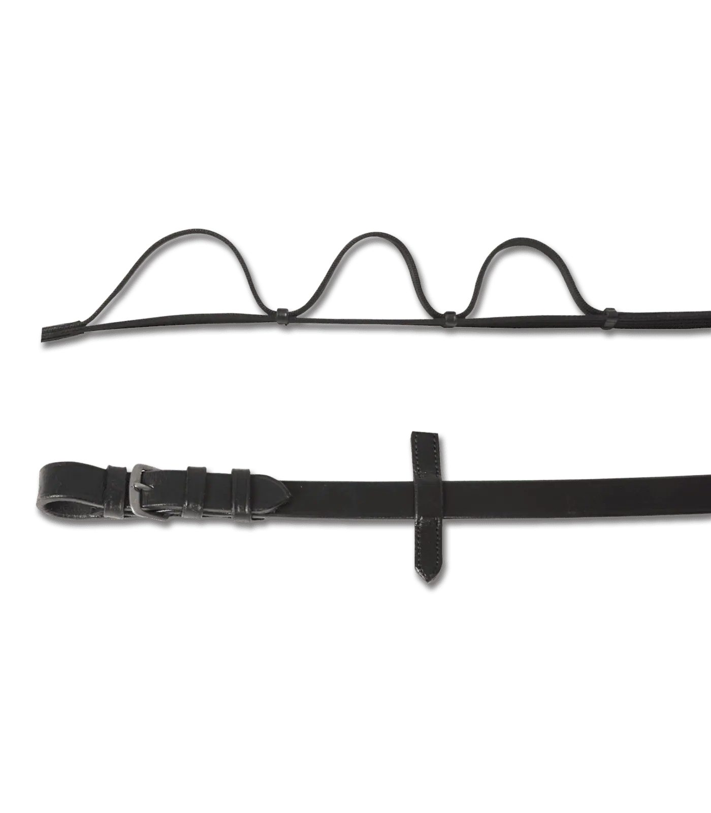 Waldhausen Rênes de chasse noires FULL, Rênes en cuir avec arrêtoir