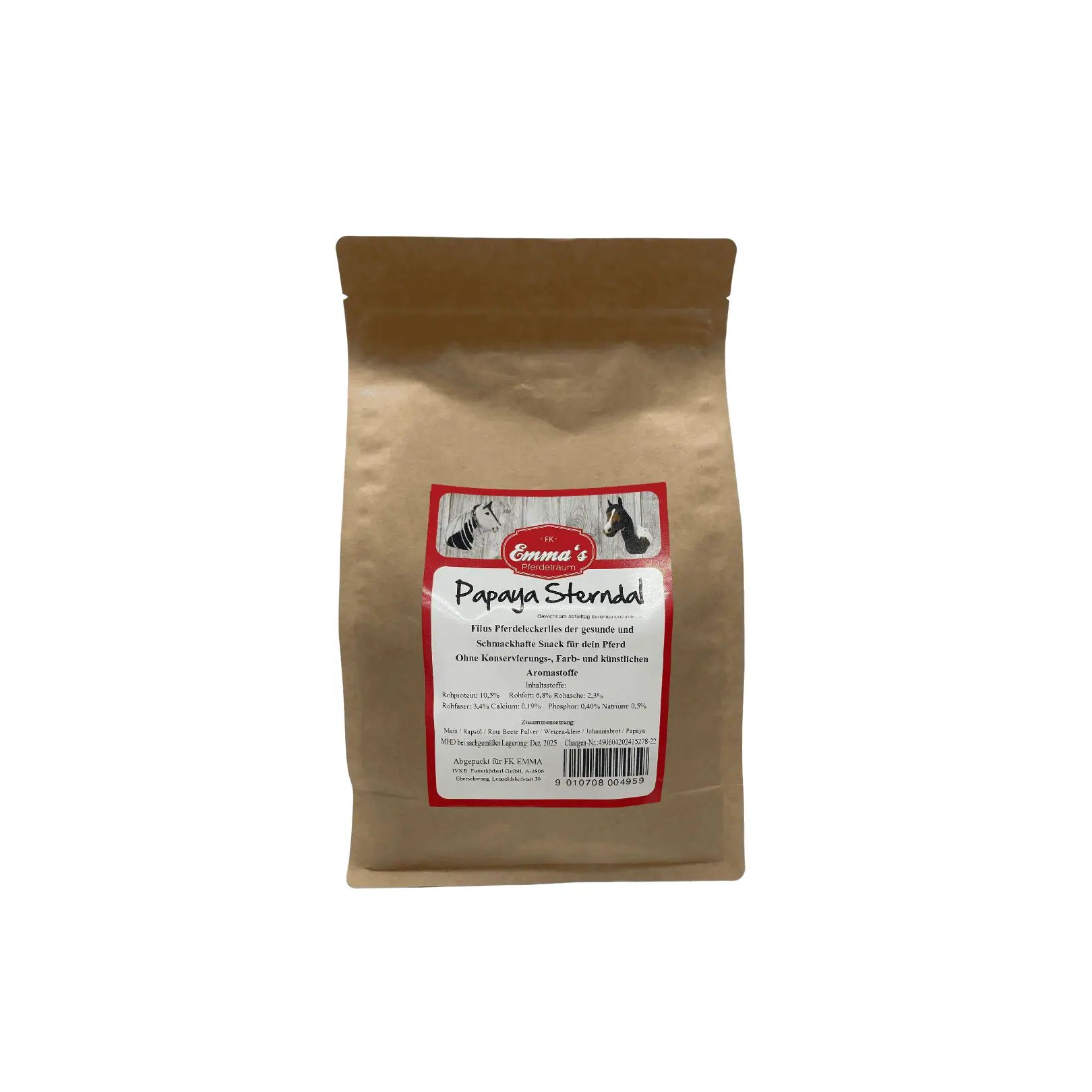 Emmas horse treat Papaya Sterndal, packaging