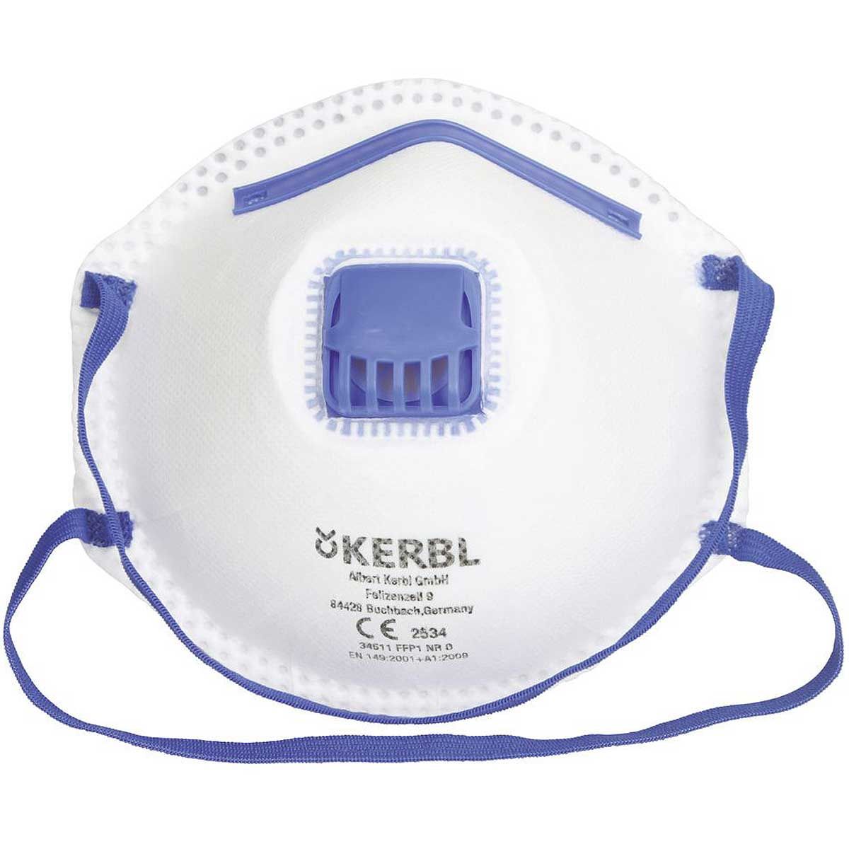 Kerbl FFP2 NR D finompor maszk kilégzőszeleppel por és vírusok ellen, 10 db