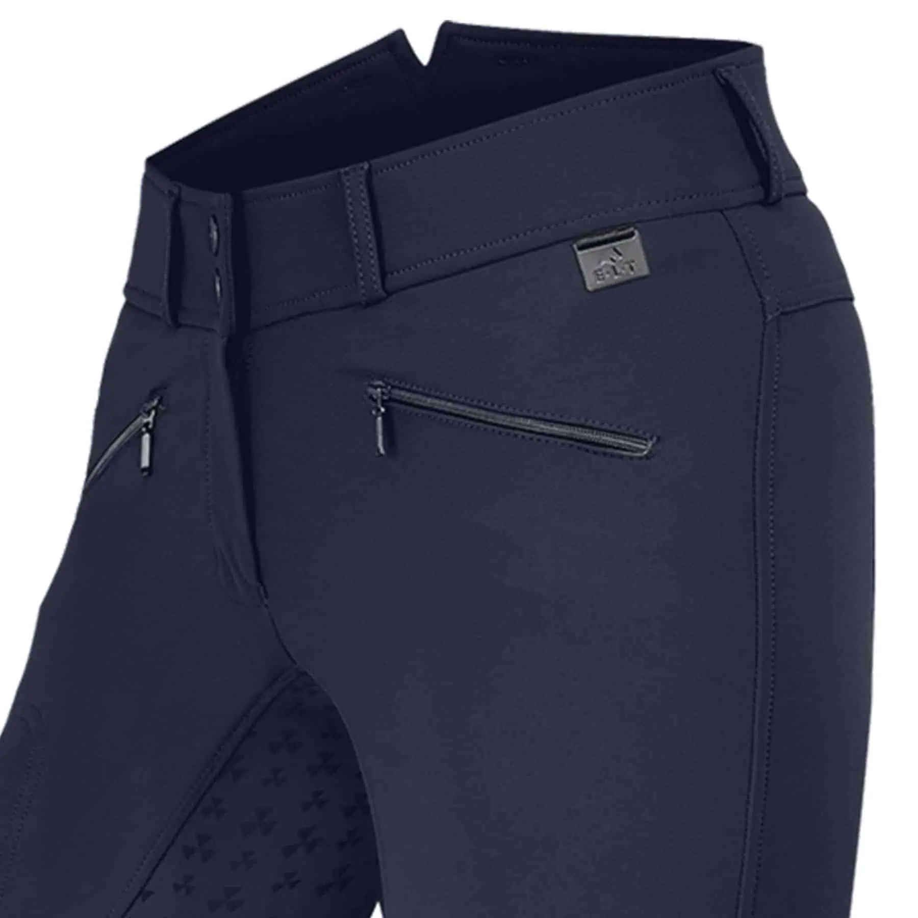 Pantalon d'équitation ELT Hella High Waist en silicone, fond intégral, bleu nuit, 34