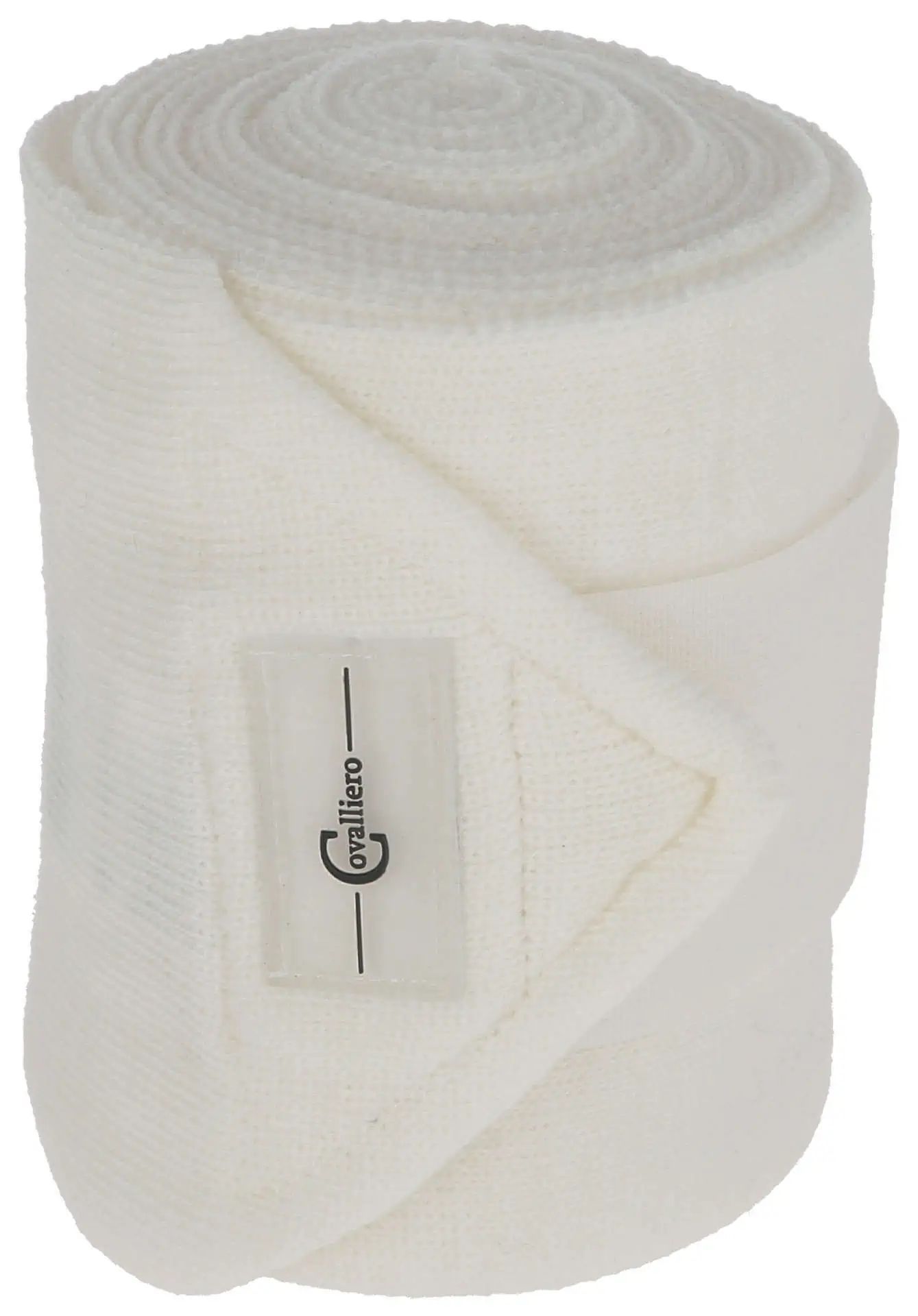 Covalliero Strickbandage für Pferde, weiches Strickgewebe, 4er-Set, weiß