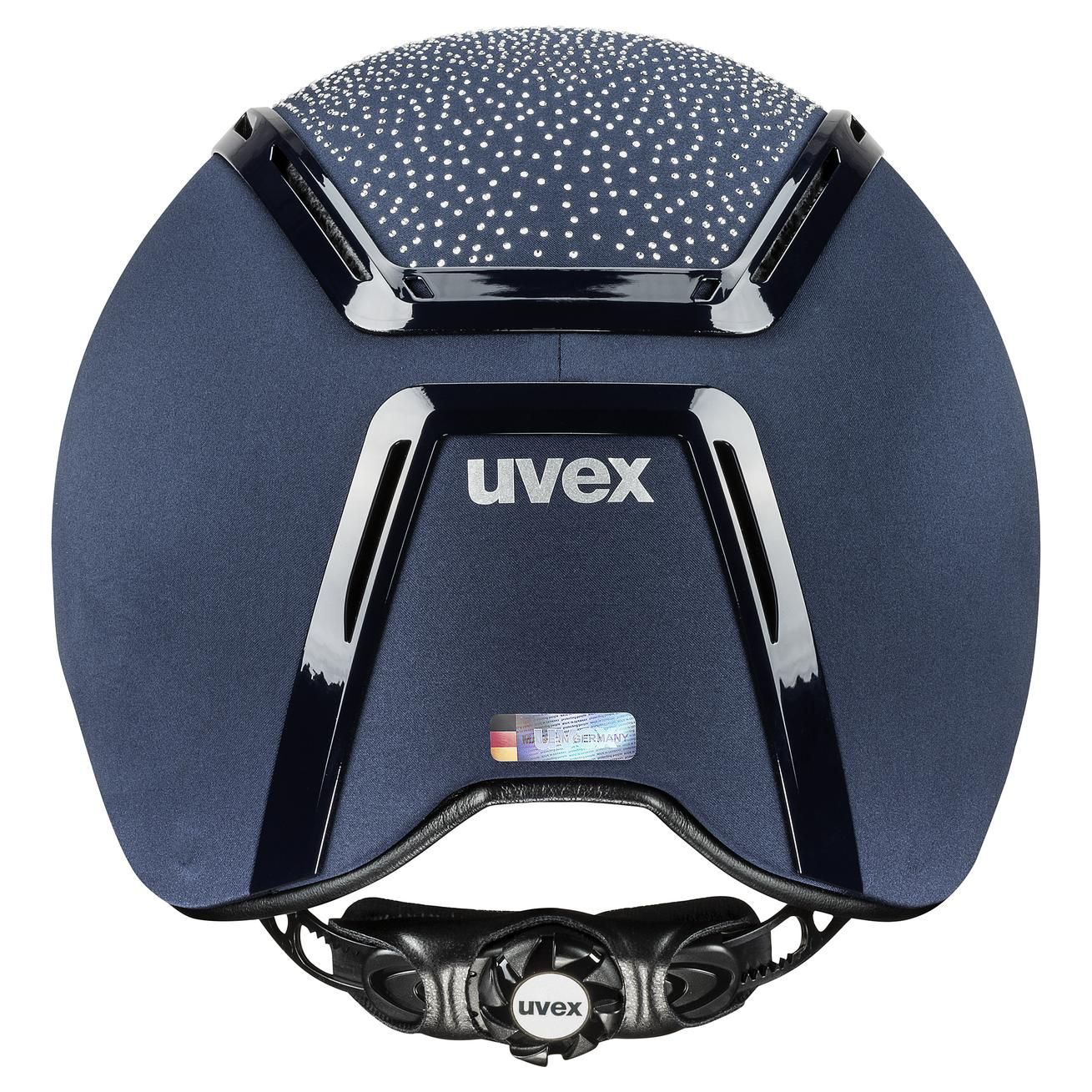 uvex Reithelm exxeed flash mit Swarovski-Kristallen, Hardshell, 54-56, navy