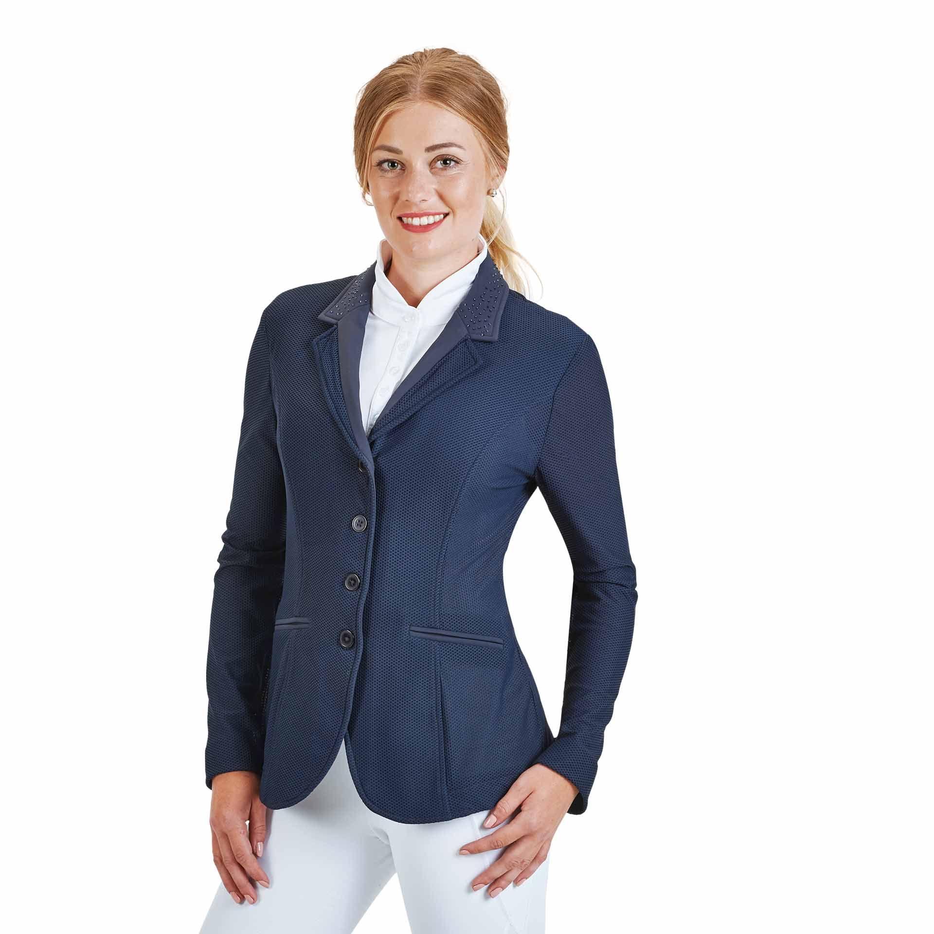 Veste de concours BUSSE MALAGA pour femme, maille respirante et coupe cintrée, bleu marine 38