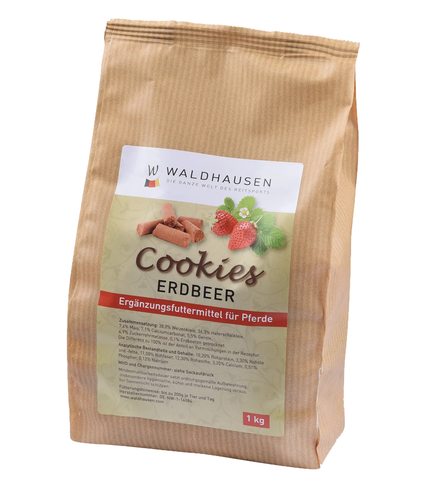 Waldhausen Cookies eper ízű lovas jutalomfalat, 1 kg, csomagolás