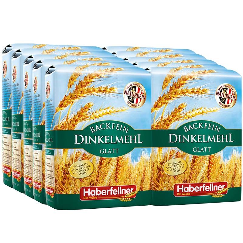 10x 1 kg Haberfellner Farine d'épeautre type 630 / 700