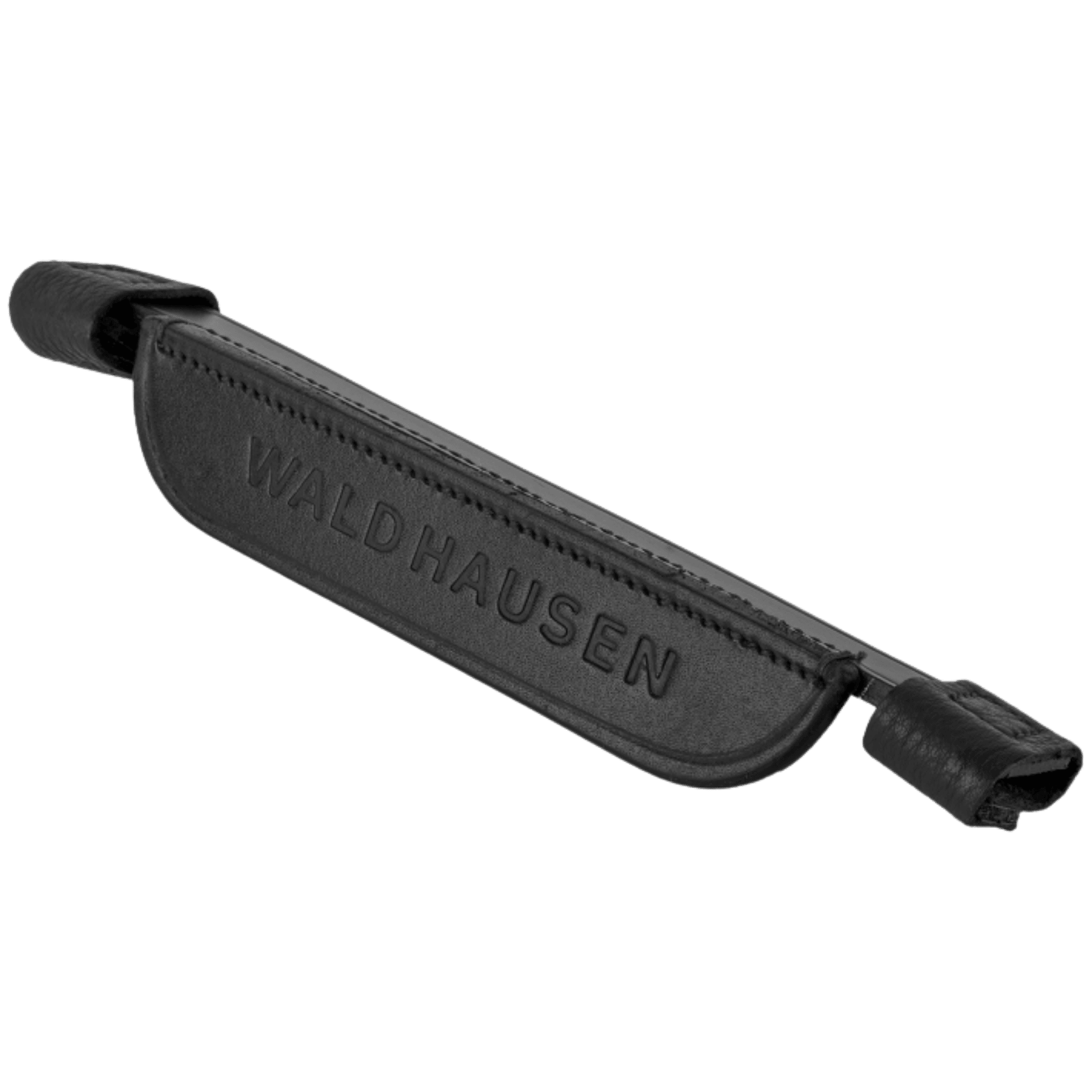 Schwarzer Sattelgurtriemen aus Leder mit Aufdruck Waldhausen