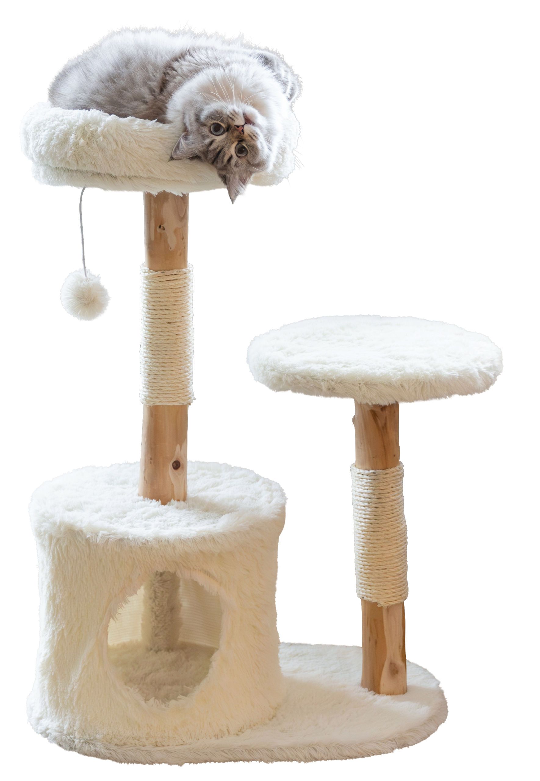 cat tree, cat tower, scratching post, fur cover, pet furniture