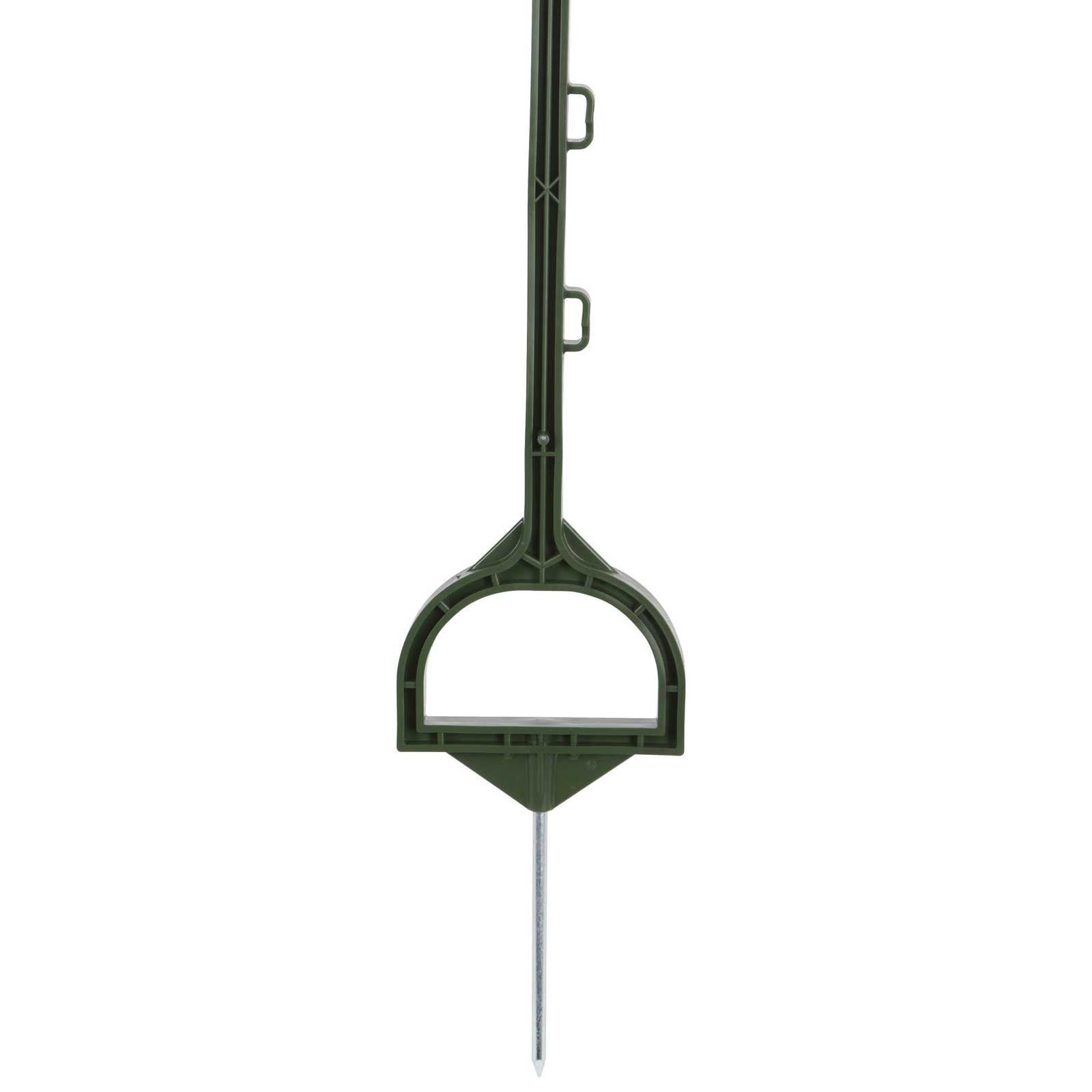 5x Piquet plastique de clôture avec étrier 158 cm, vert, produit en vrac