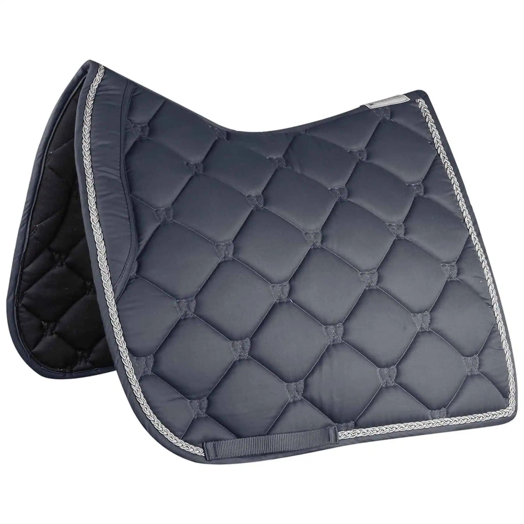 Tapis de selle Waldhausen Valencia, aspect satiné & confort, bleu nuit/argenté DR