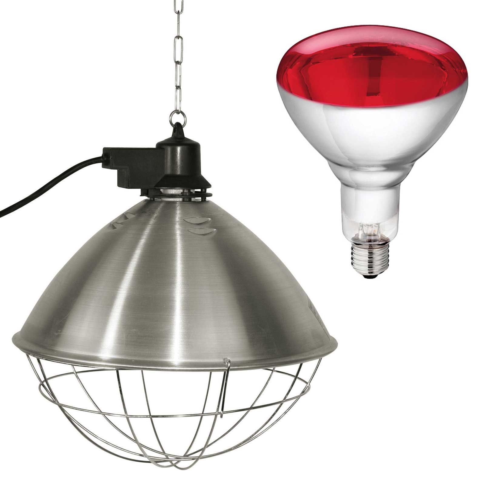 Infraröd värmestrålare inkl. lampa i härdat glas 250 W, röd